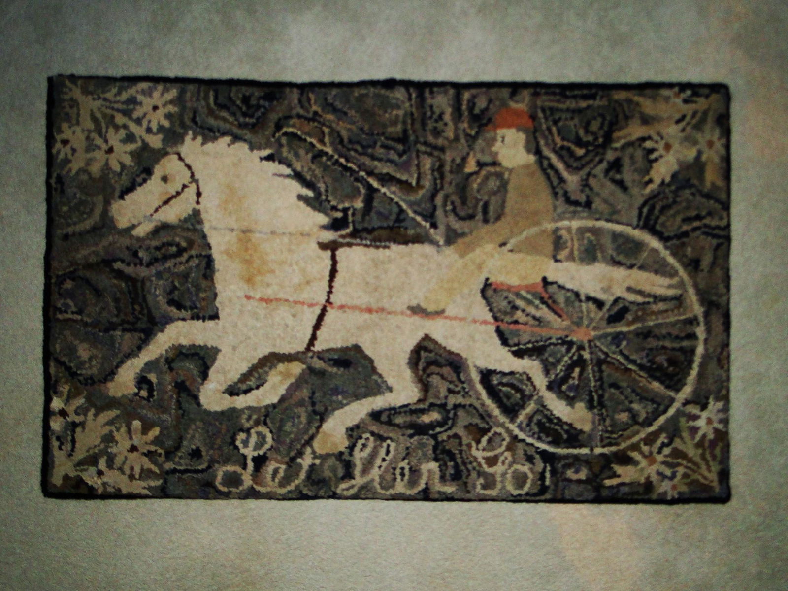 HOOKED RUG HORSE AND SULKY (1 of 1)