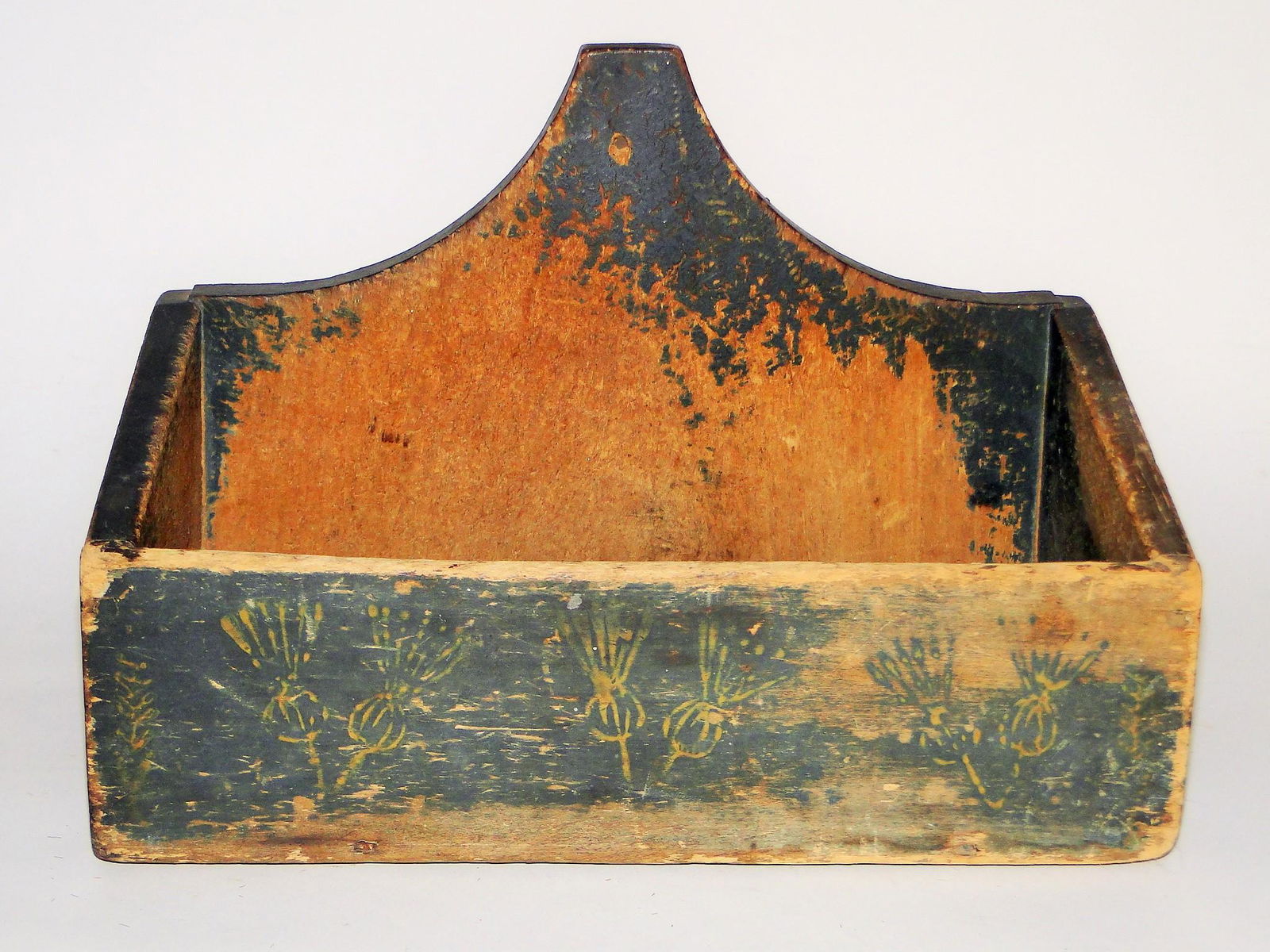 EARLY PRIMITIVE PAINTED WALL BOX (1 of 4)