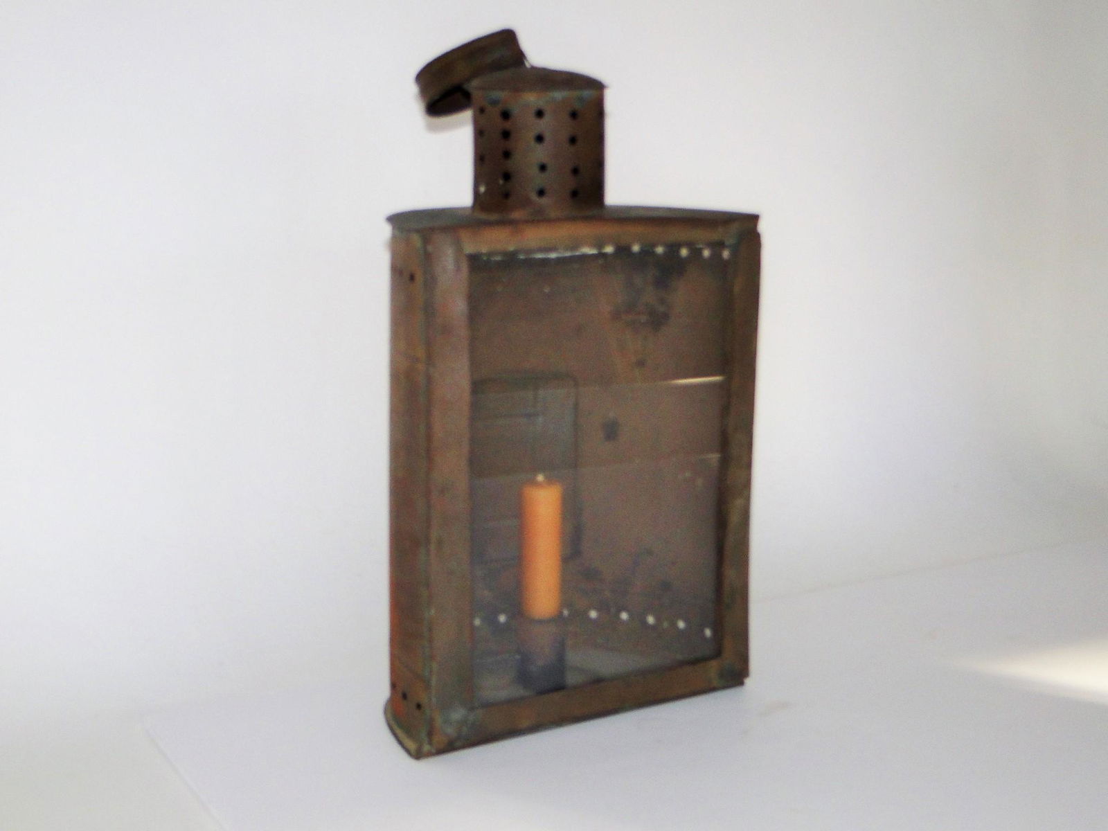 19TH C HALF ROUND CANDLE LANTERN (1 of 2)