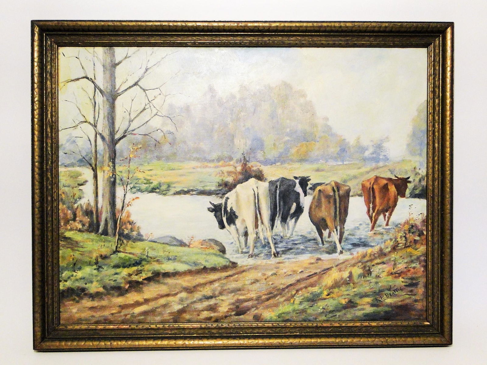 O/C PAINTING COWS SIGNED K P BEATTIE (1 of 3)
