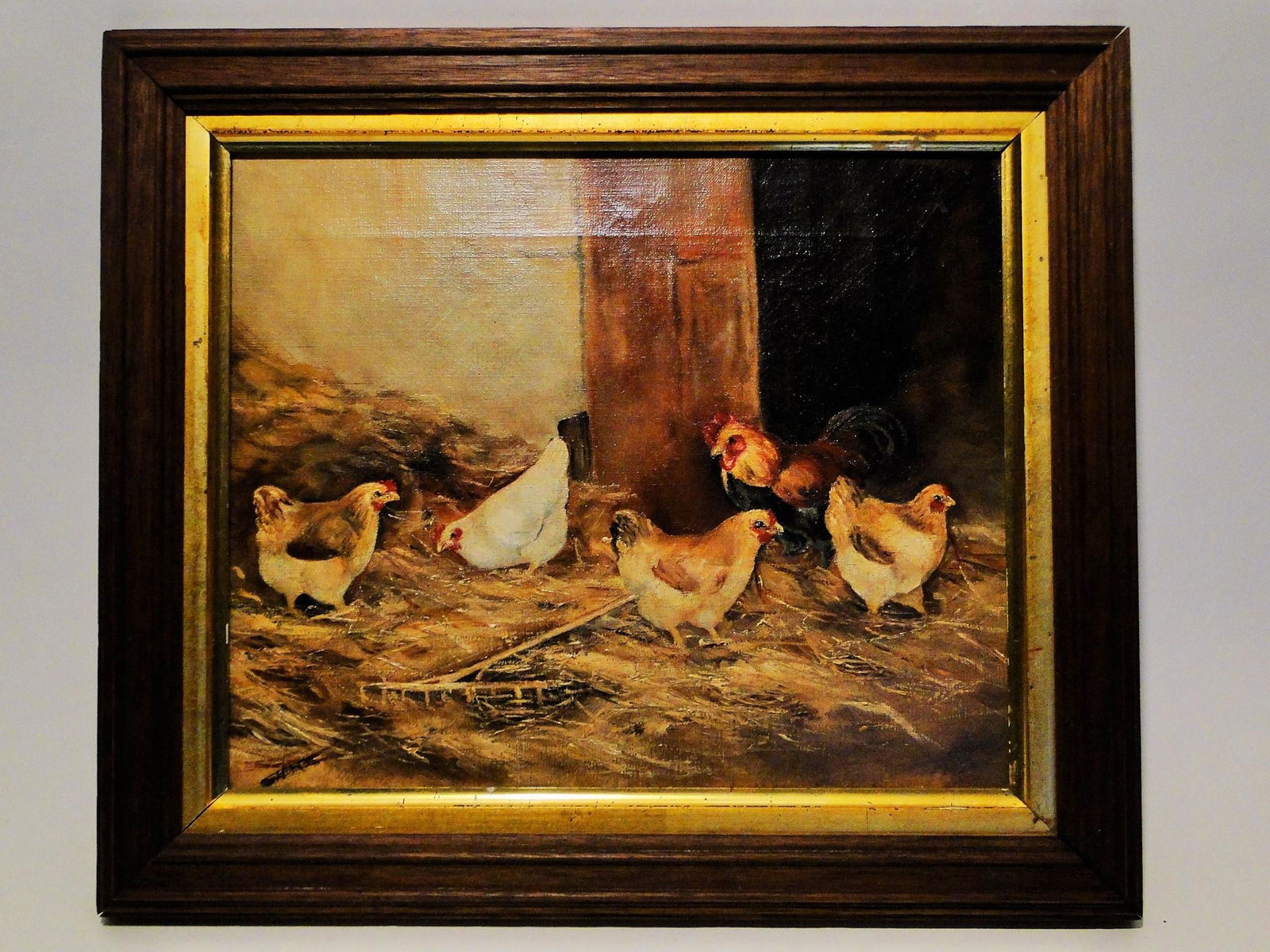 O/C PAINTING CHICKENS IN THE BARNYARD (1 of 3)