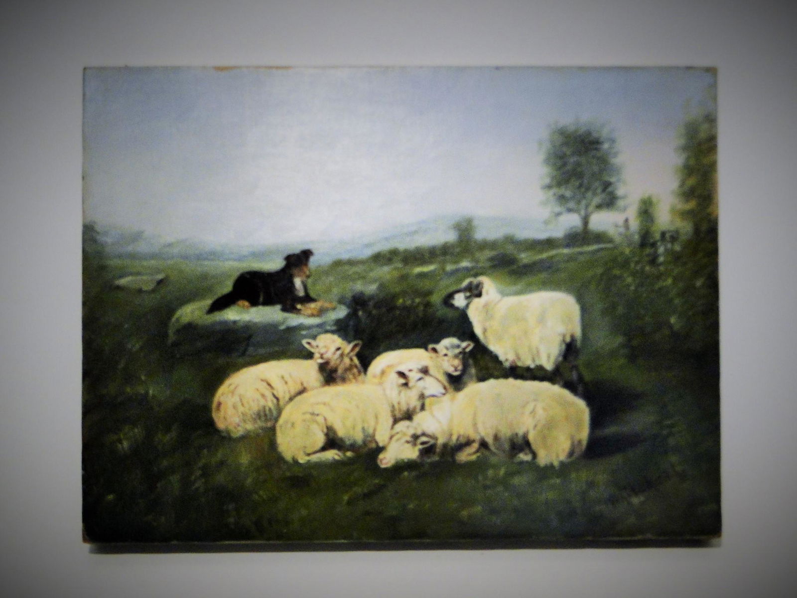 O/C PAINTING SHEEP W/ DOG (1 of 3)