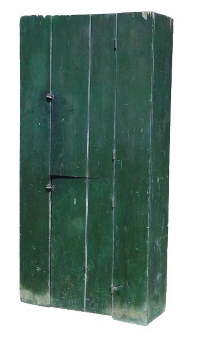 19TH C TWO DOOR PAINTED CUPBOARD (1 of 4)