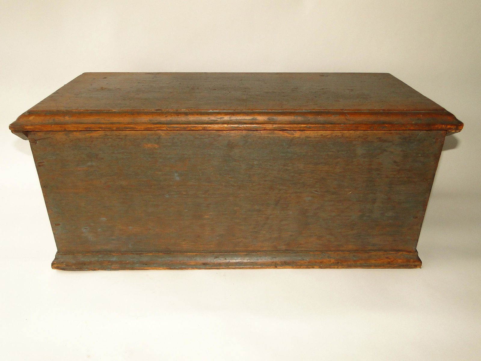 C 1840 SMALL BLUE PAINTED CHEST (1 of 7)
