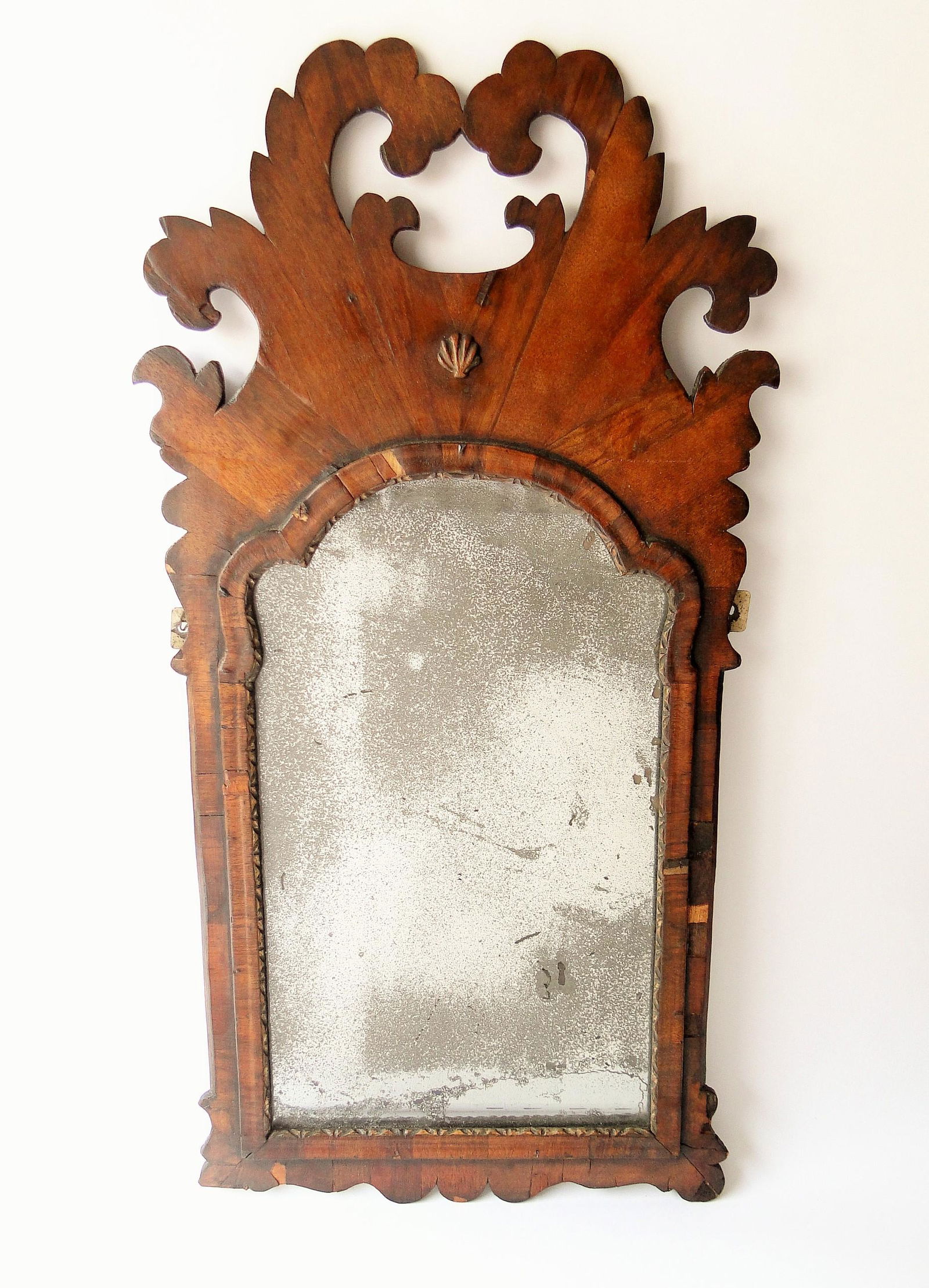 RARE LATE 17TH C LOOKING GLASS (1 of 2)