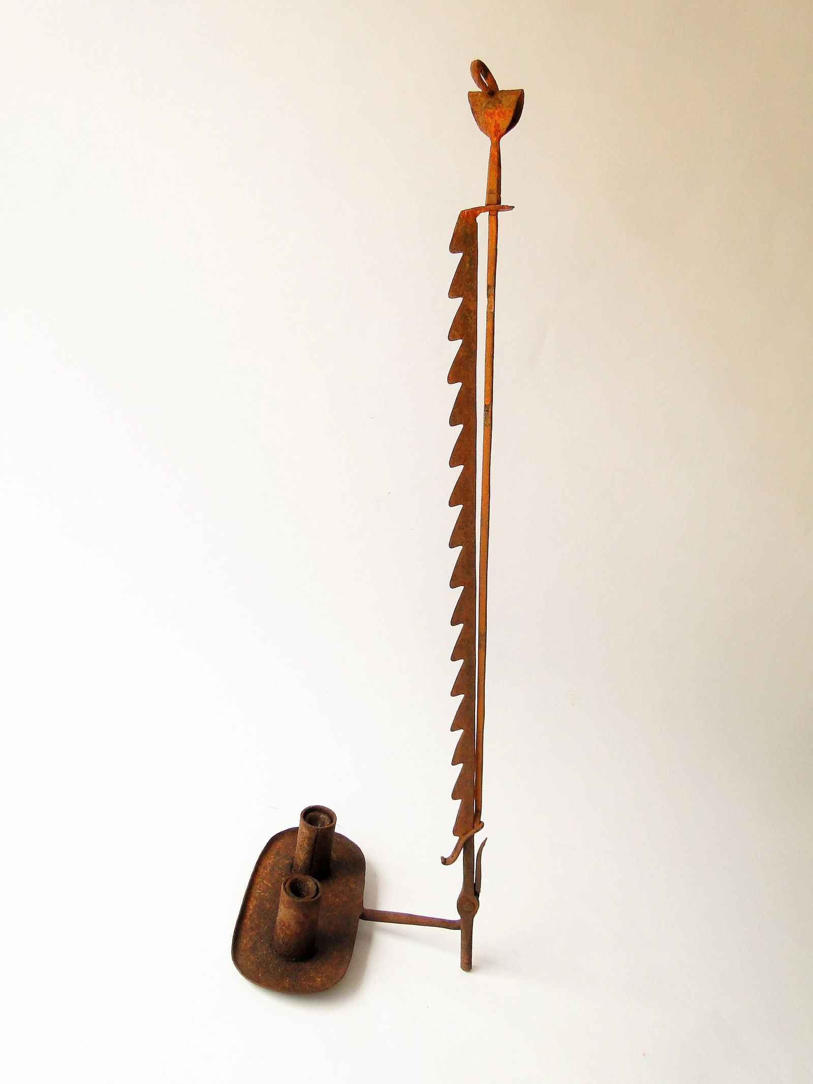 18TH C ADJUSTABLE TRAMMEL DOUBLE CANDLE HOLDER (1 of 5)