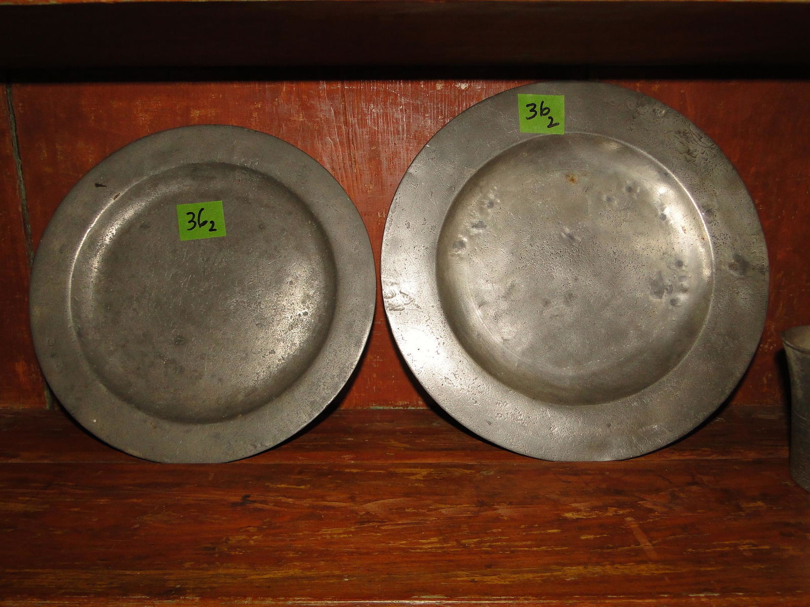 TWO PEWTER PLATES (1 of 1)
