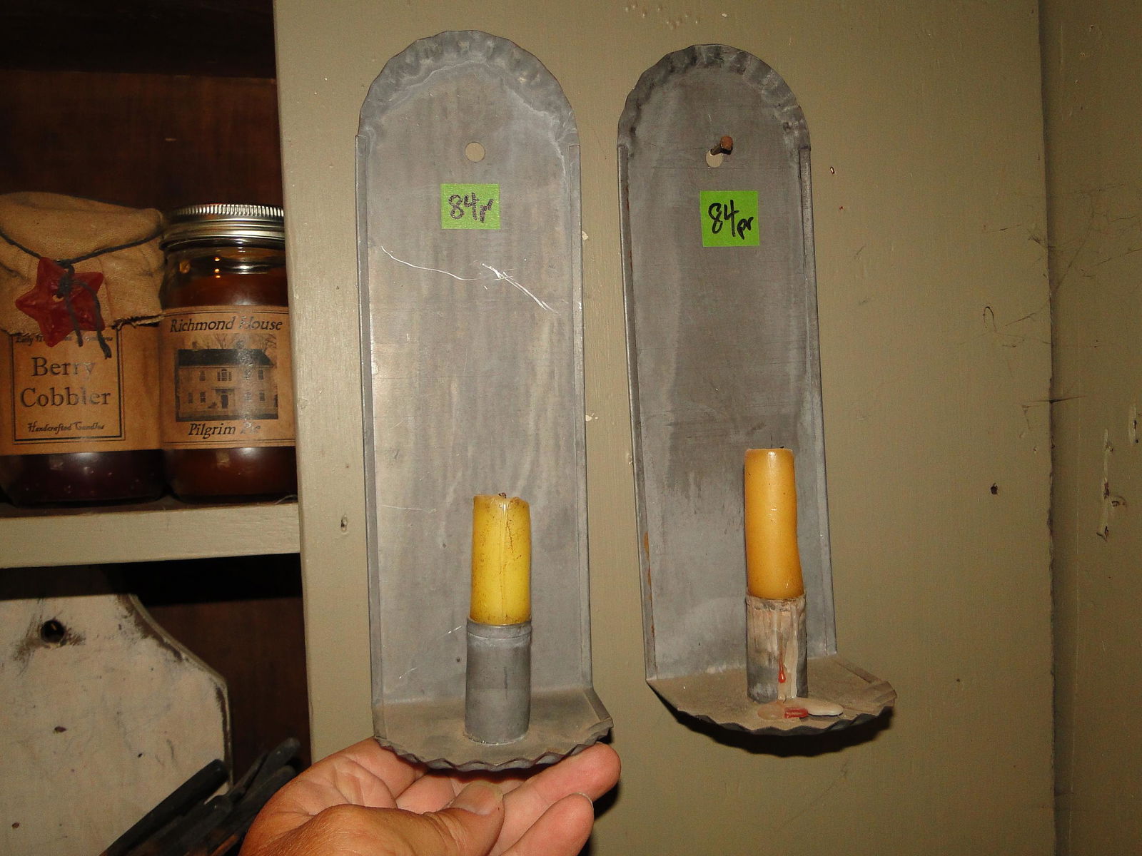 PAIR TIN SCONCES (1 of 1)