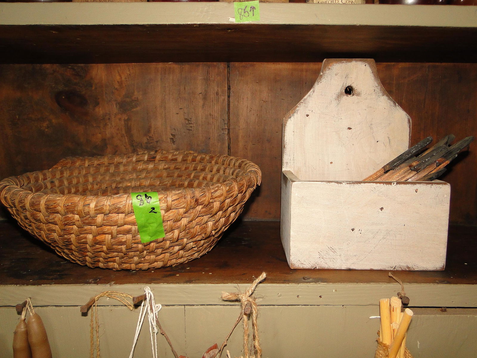 PRIMITIVE GRASS BASKET , WALL BOX (1 of 1)