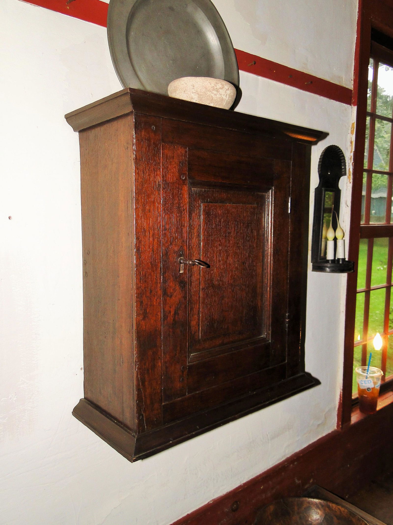 EARLY ONE DOOR WALL CUPBOARD (1 of 3)