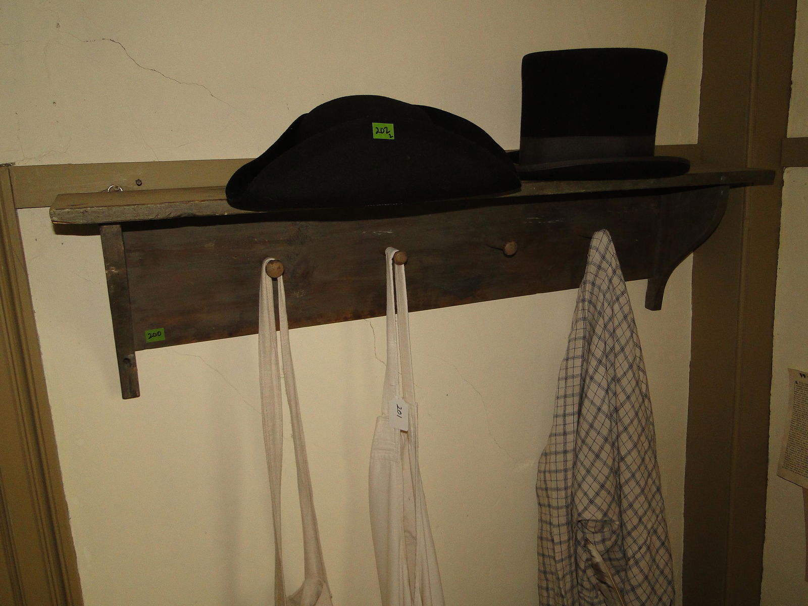 BLUE PAINTED WOODEN WALL RACK (1 of 2)