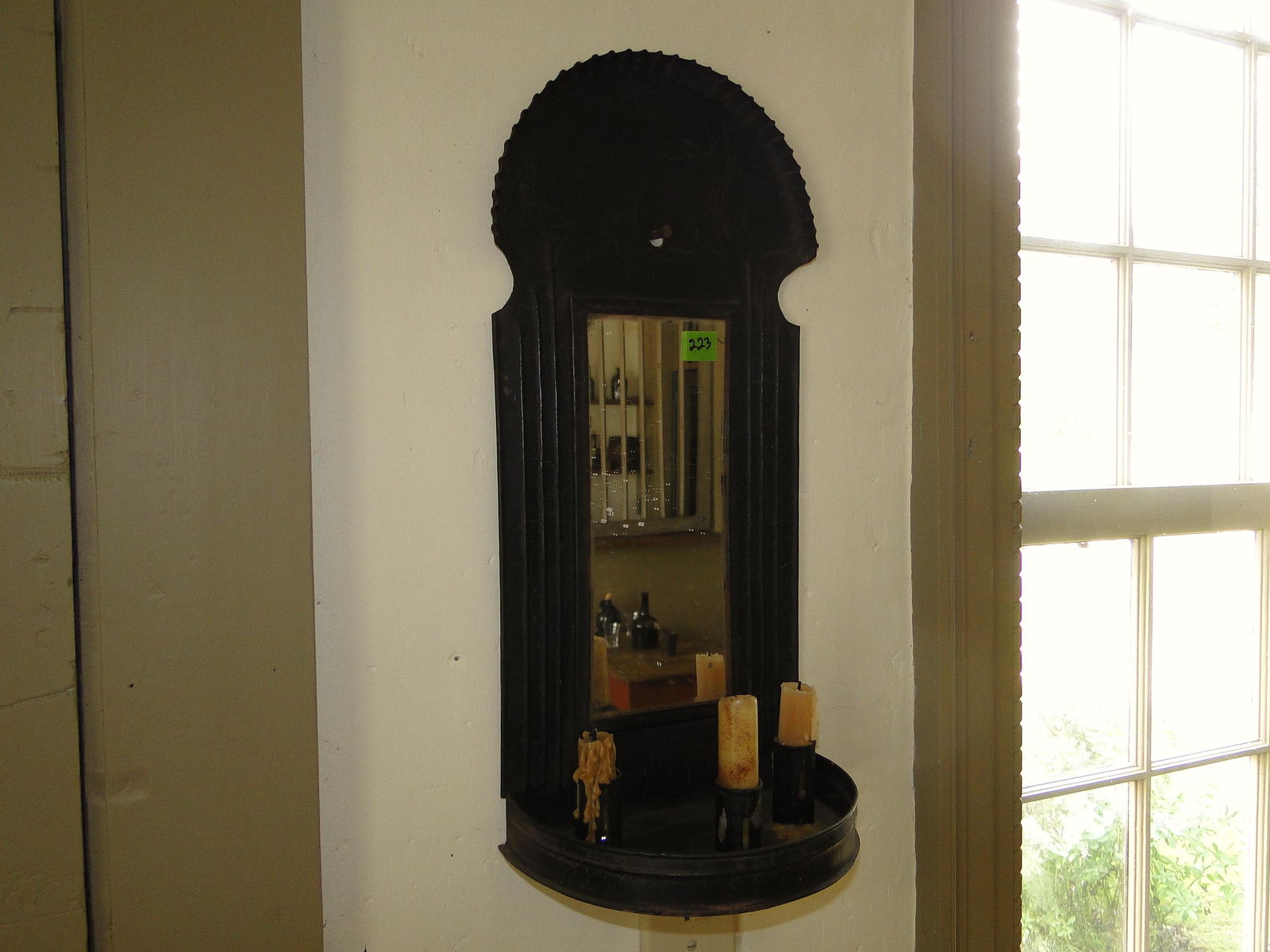 EARLY TIN THREE CANDLE SCONCE (1 of 3)