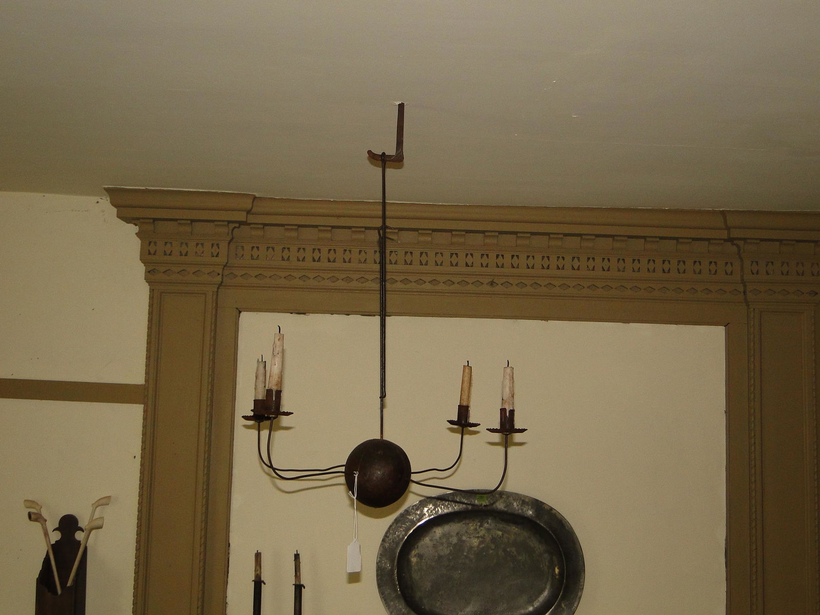 18TH C IRON CANDLE CHANDELIER (1 of 2)