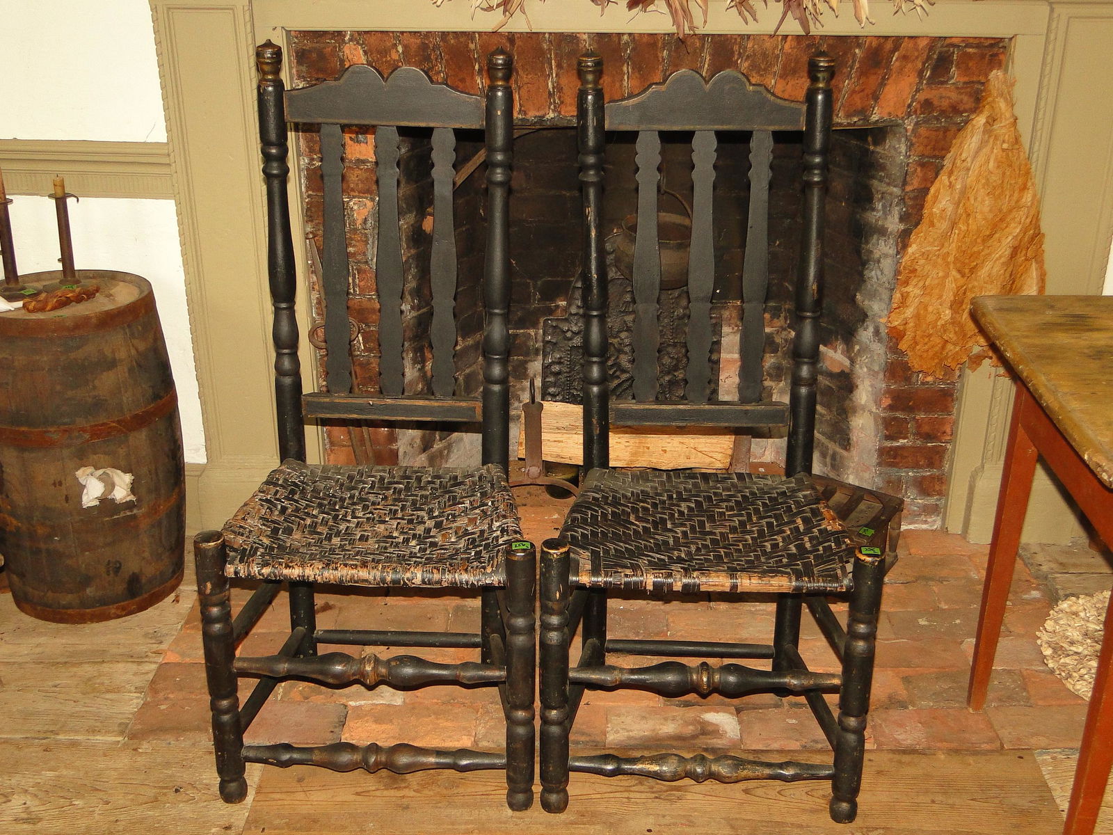 PAIR 18TH C BANISTER BACK CHAIRS (1 of 1)