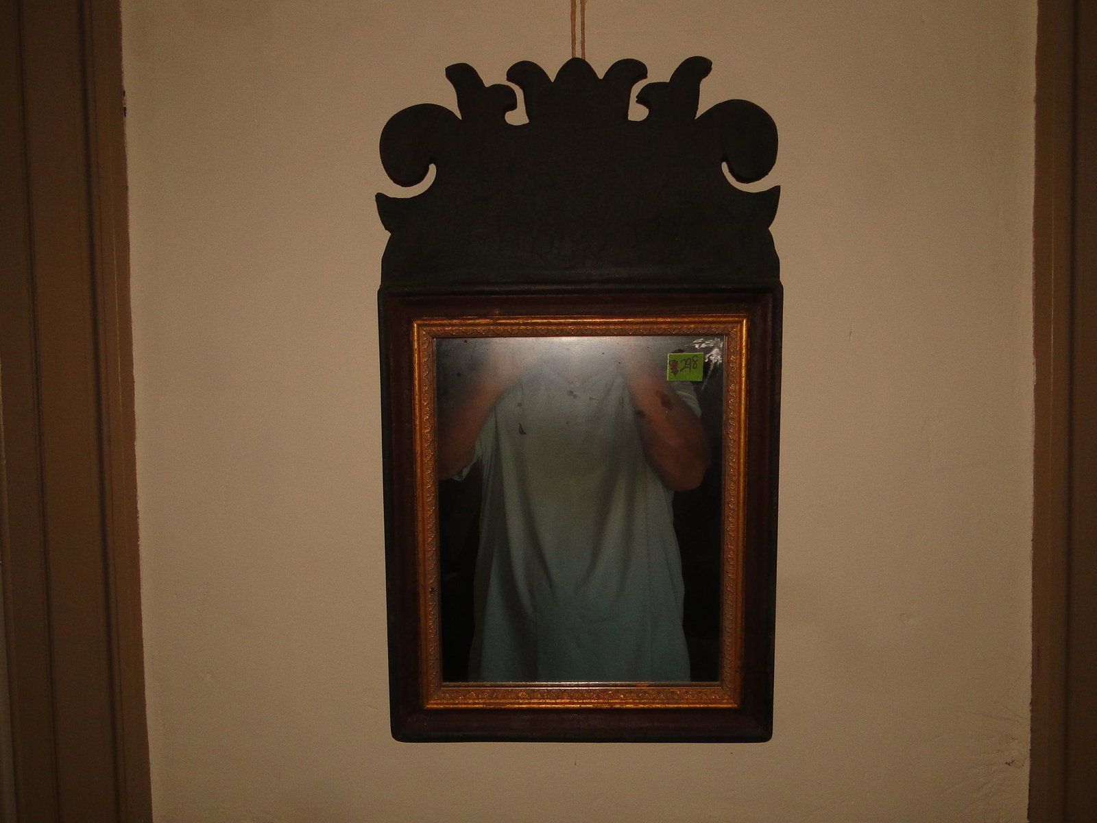 G L SAWYER CHIPPENDALE MIRROR: G L SAWYER CHIPPENDALE MIRROR, 11 X 19 REPRODUCTION