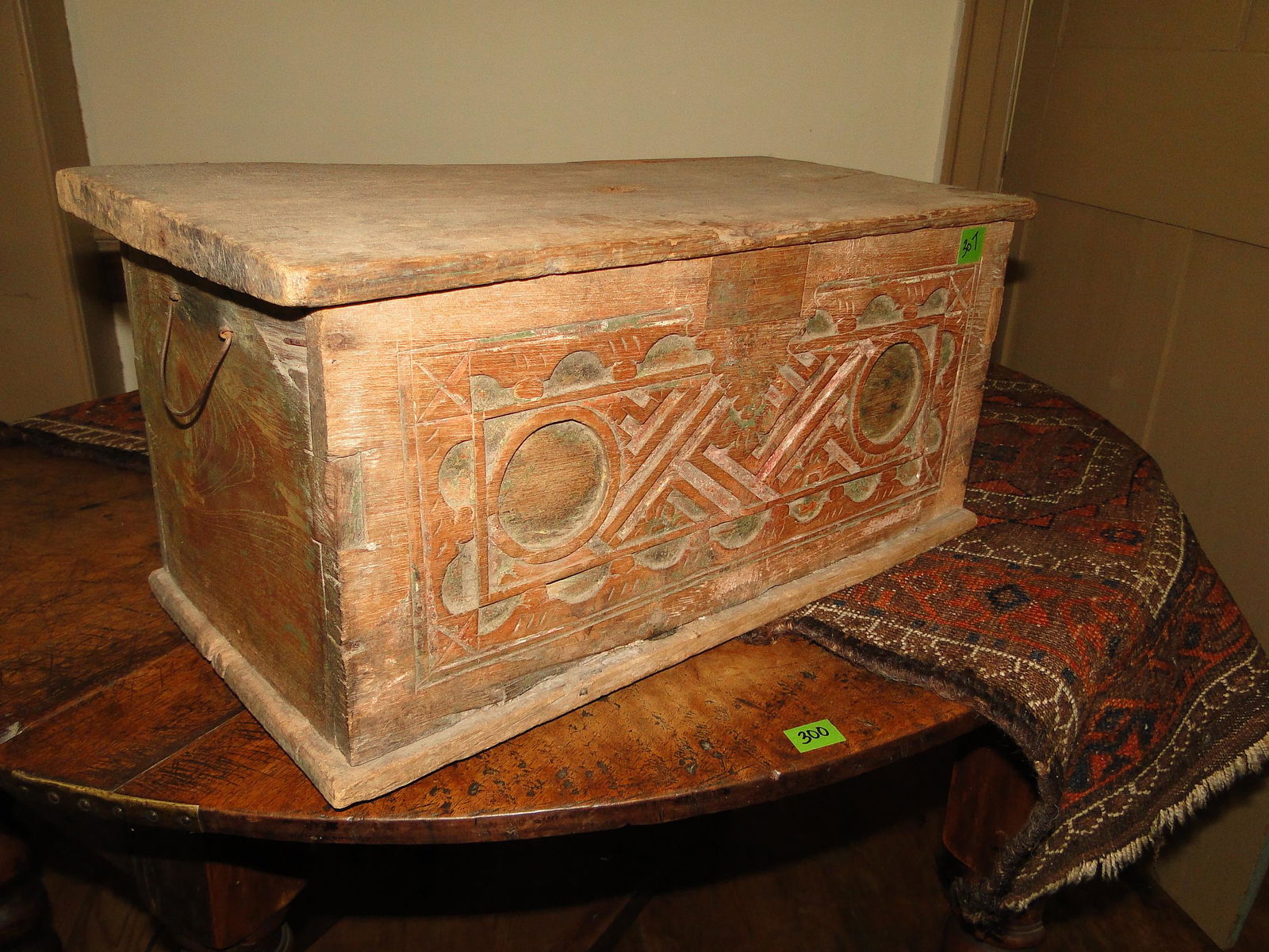 18TH C CARVED BIBLE BOX (1 of 5)