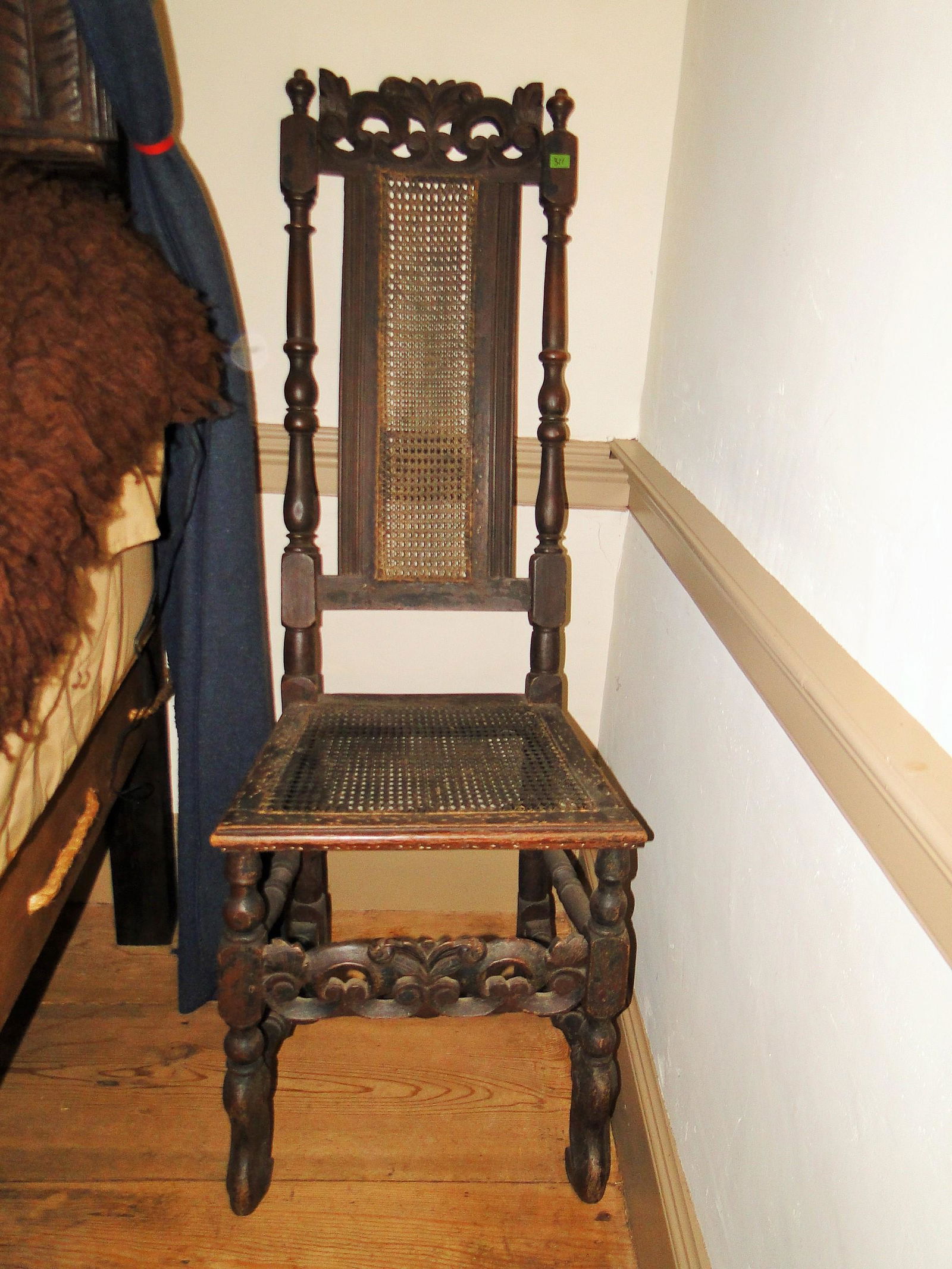 EARLY 17TH C. CARVED FLEMISH CHAIR (1 of 3)
