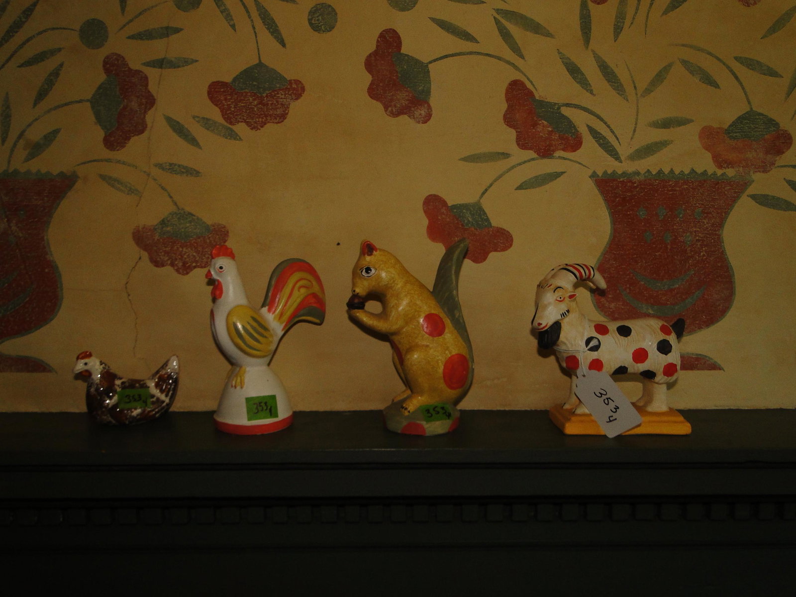 THREE CHALKWARE ITEMS: THREE CHALKWARE ITEMS