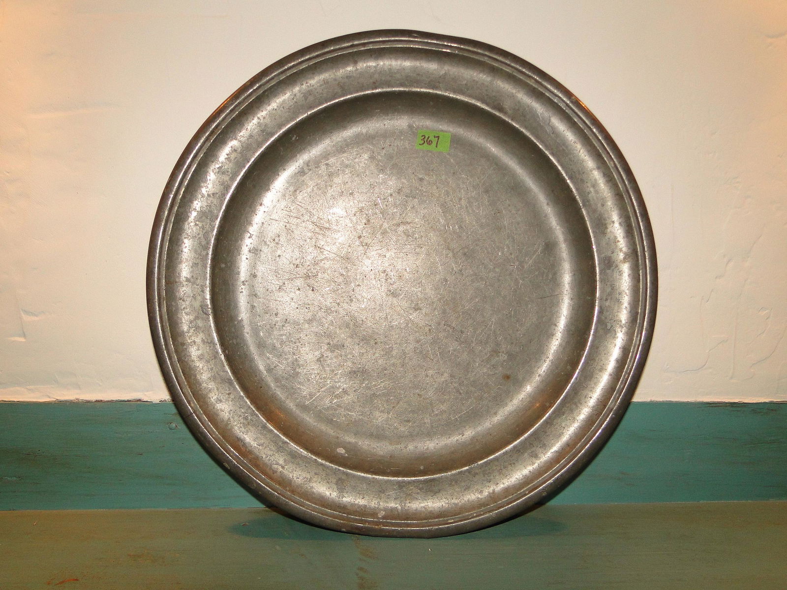 LARGE PEWTER CHARGER (1 of 2)