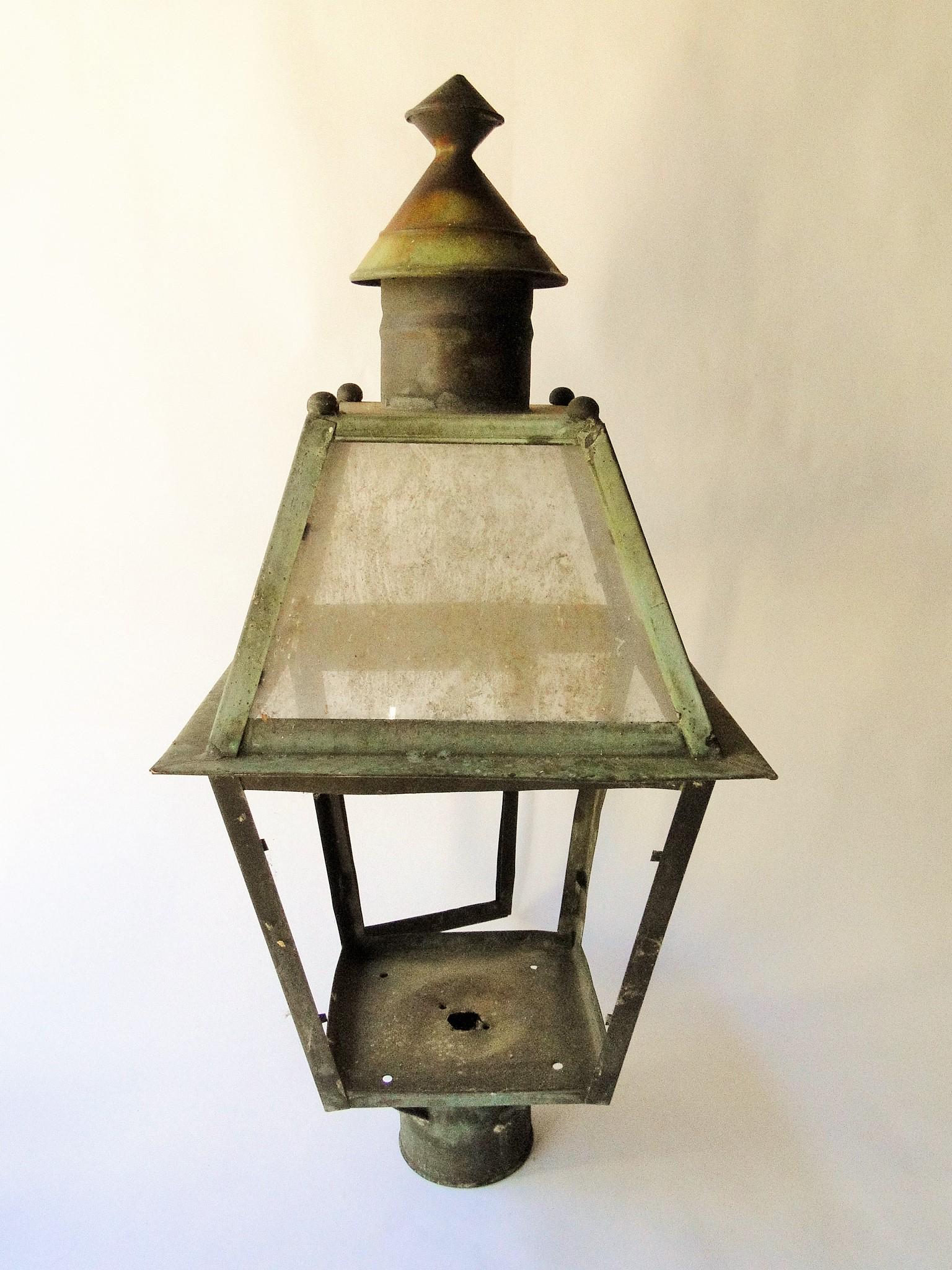 19TH C COPPER POST LANTERN (1 of 1)