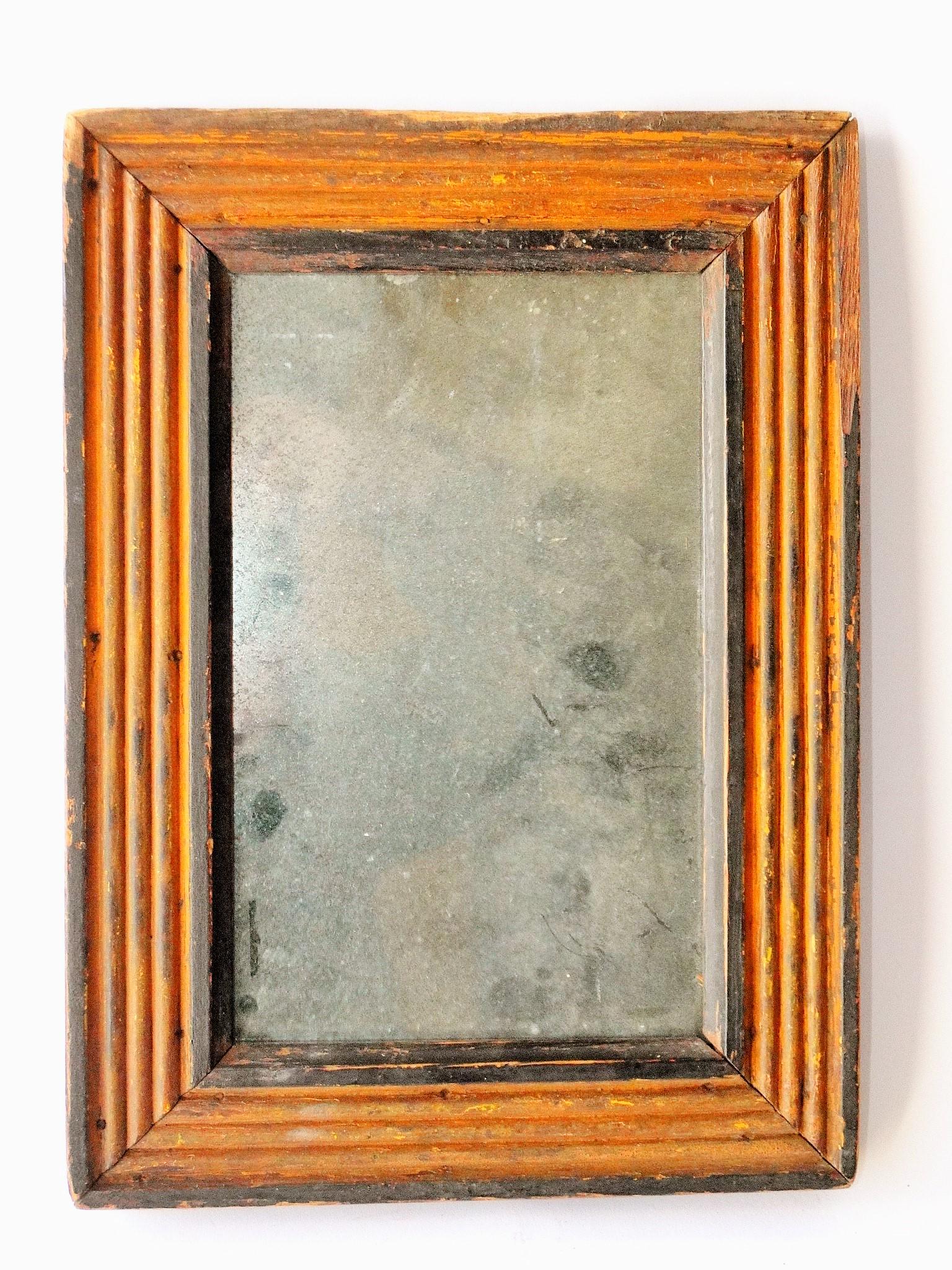 19TH C PAINTED LOOKING GLASS (1 of 2)