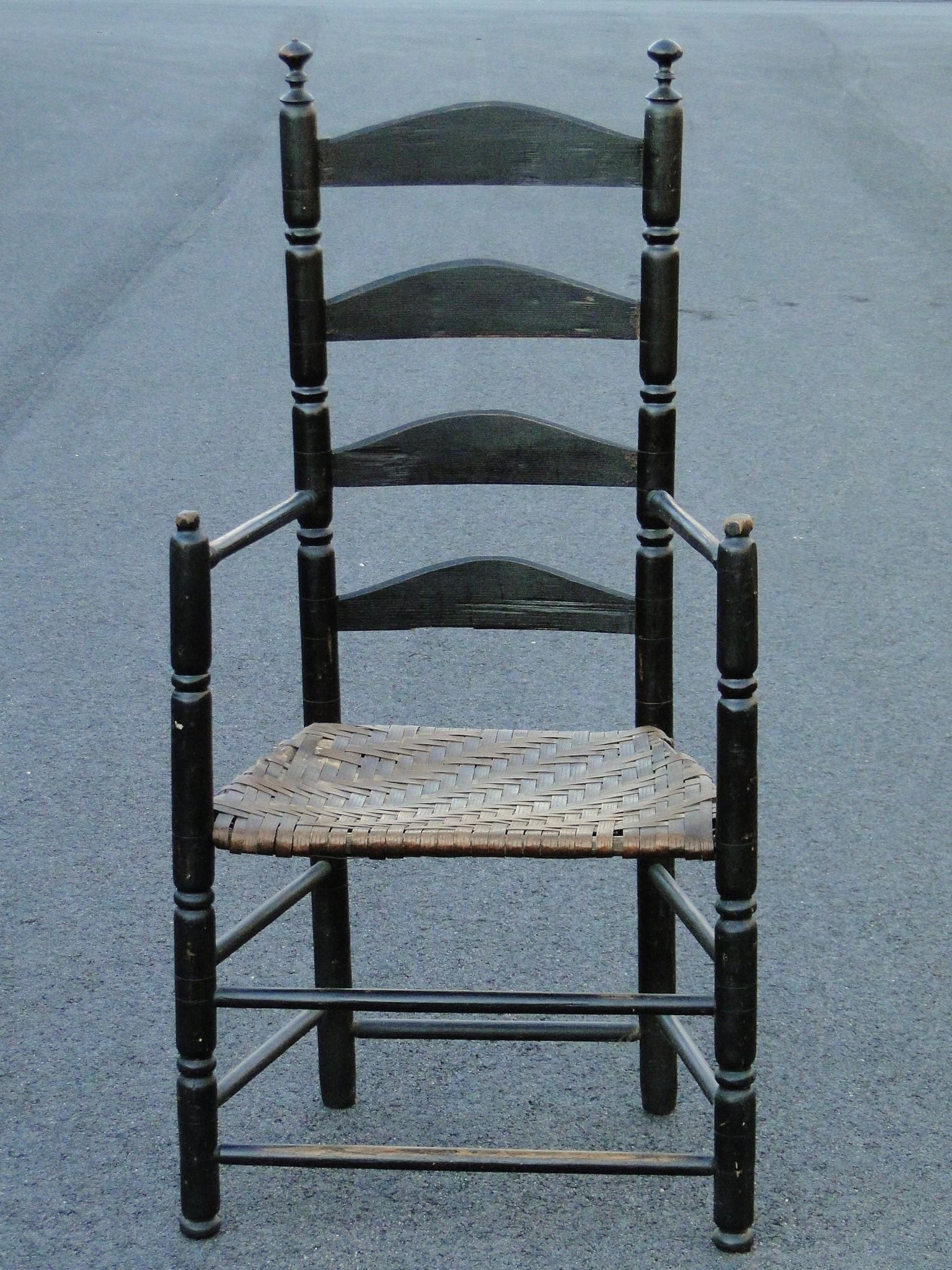 18TH C LADDERBACK ARM CHAIR (1 of 3)