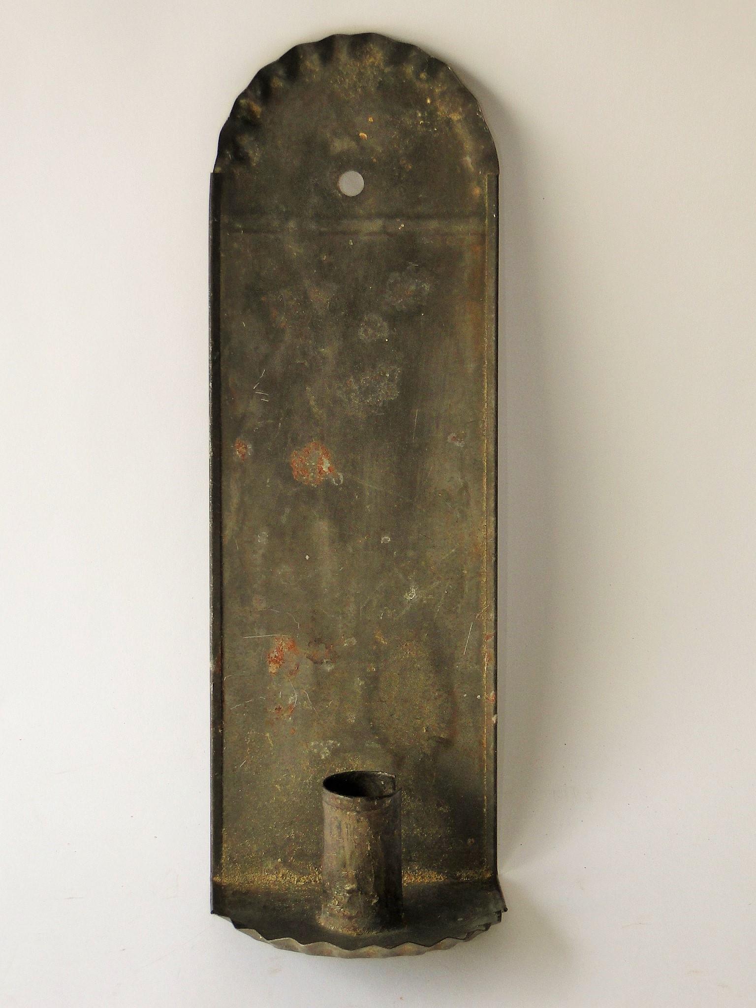 EARLY 19TH C TIN CANDLE SCONCE (1 of 3)
