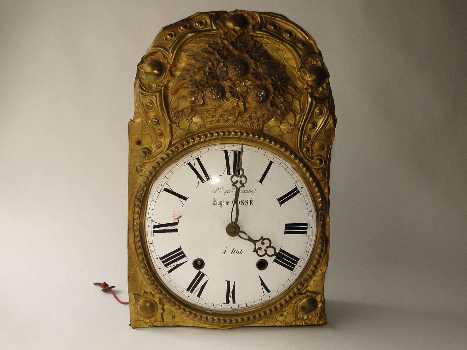 EARLY FRENCH MADE BRASS WALL CLOCK (1 of 1)
