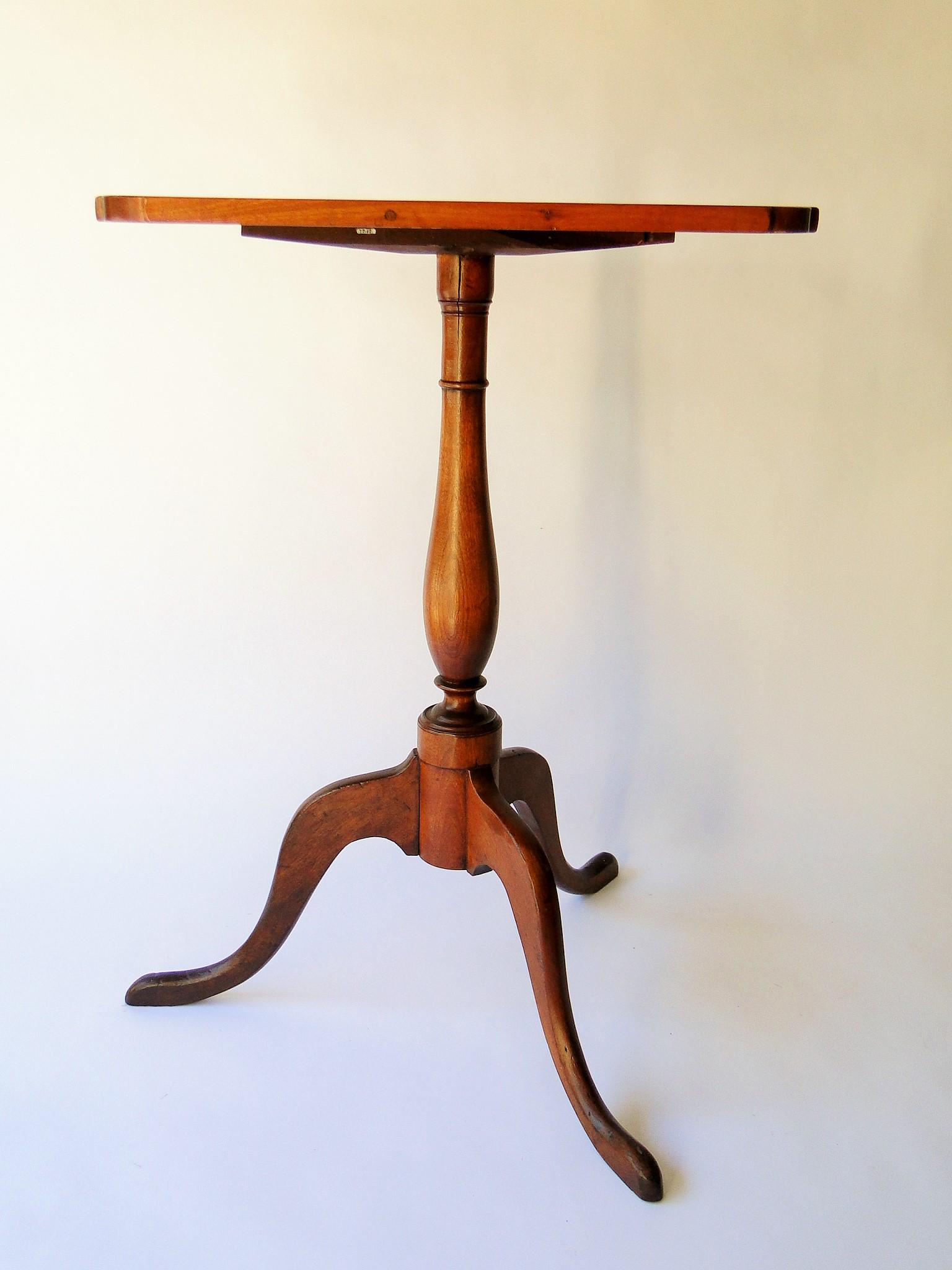 18TH C QUEEN ANNE CHERRY CANDLE STAND (1 of 4)