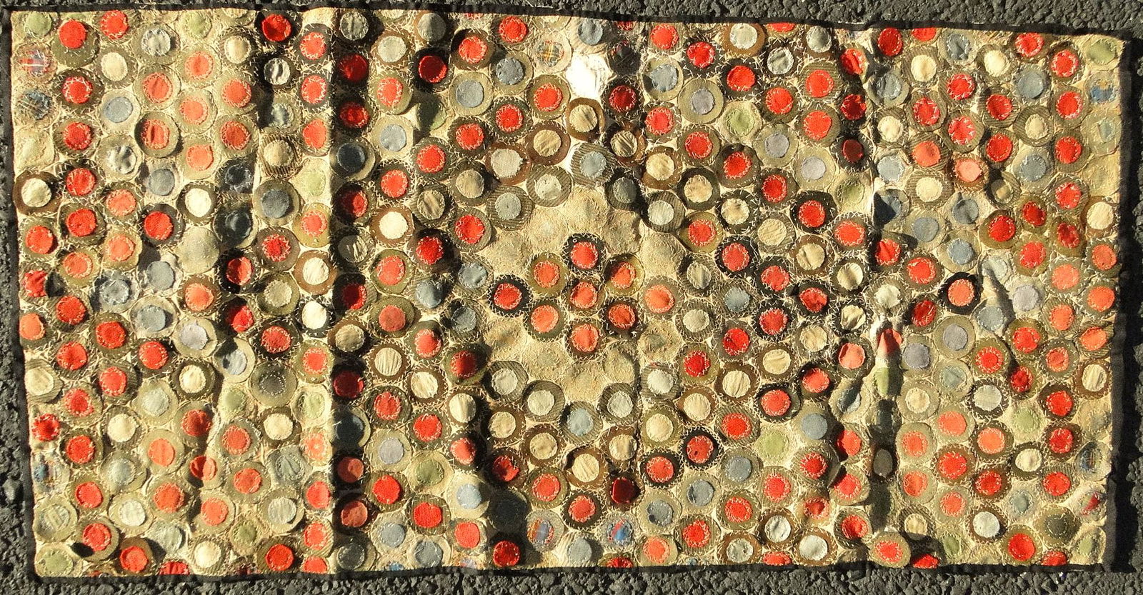 19TH C PENNY TABLE MAT (1 of 2)