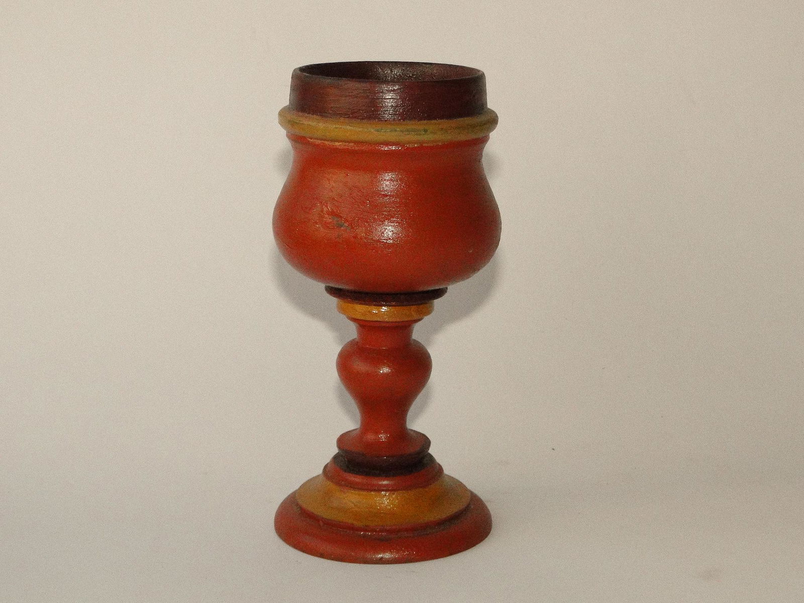 19TH C PAINT DECORATED GOBLET (1 of 3)