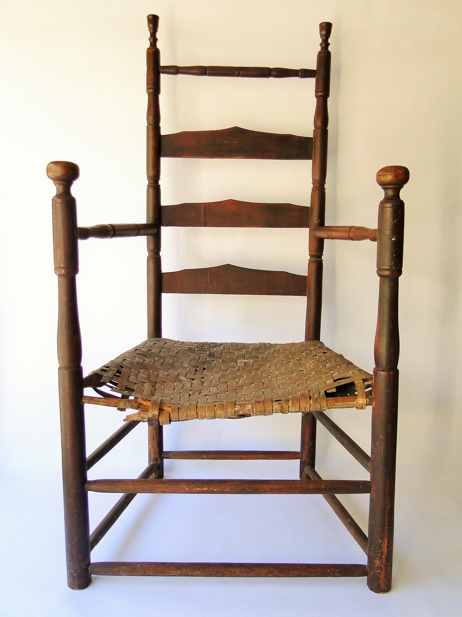 17TH C LADDERBACK ARMCHAIR (1 of 4)