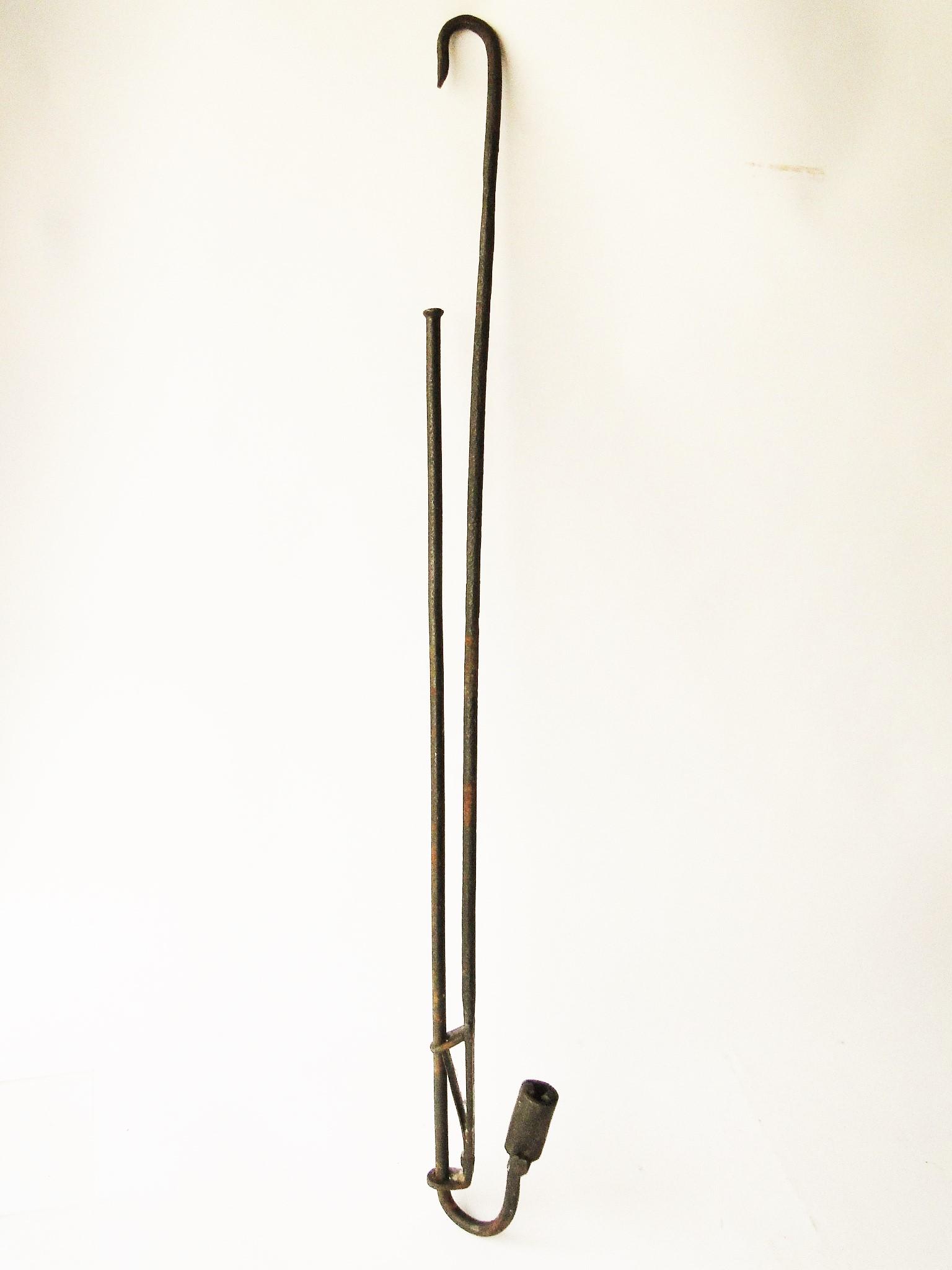 18TH C IRON ADJUSTABLE CANDLEHOLDER (1 of 3)