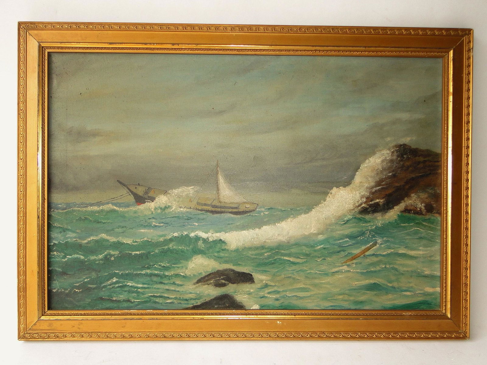 19TH C SHIPWRECK OFF THE COAST O/C (1 of 3)