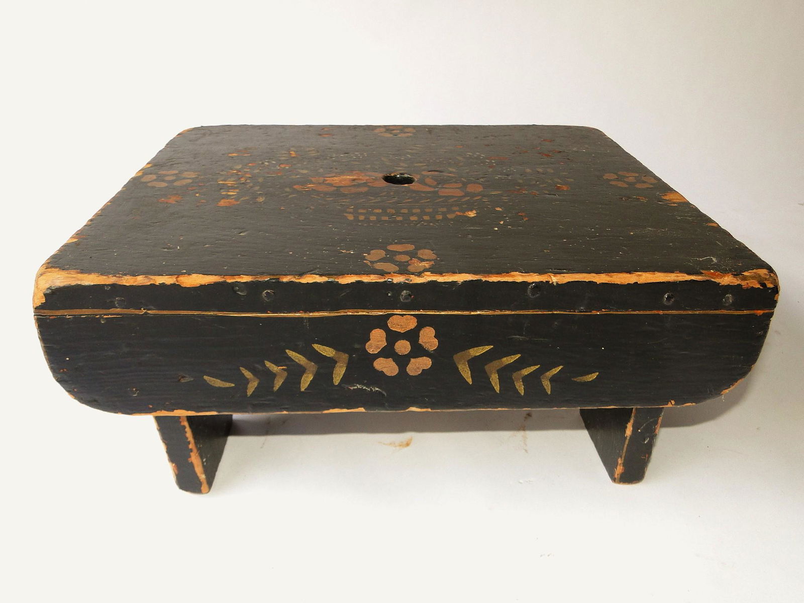 PAINT DECORATED FOOT STOOL (1 of 2)
