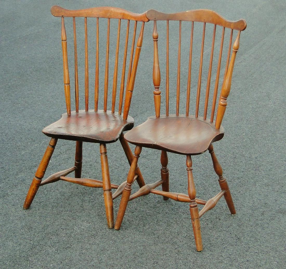 TWO EARLY FANBACK SIDE CHAIRS (1 of 1)
