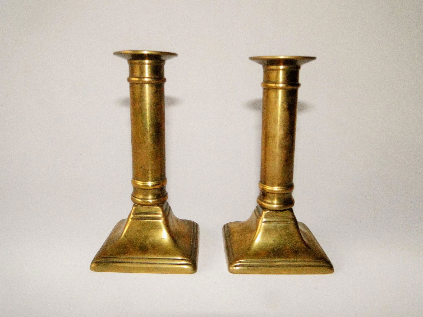 PAIR 18TH C ENGLISH CANDLESTICKS (1 of 2)
