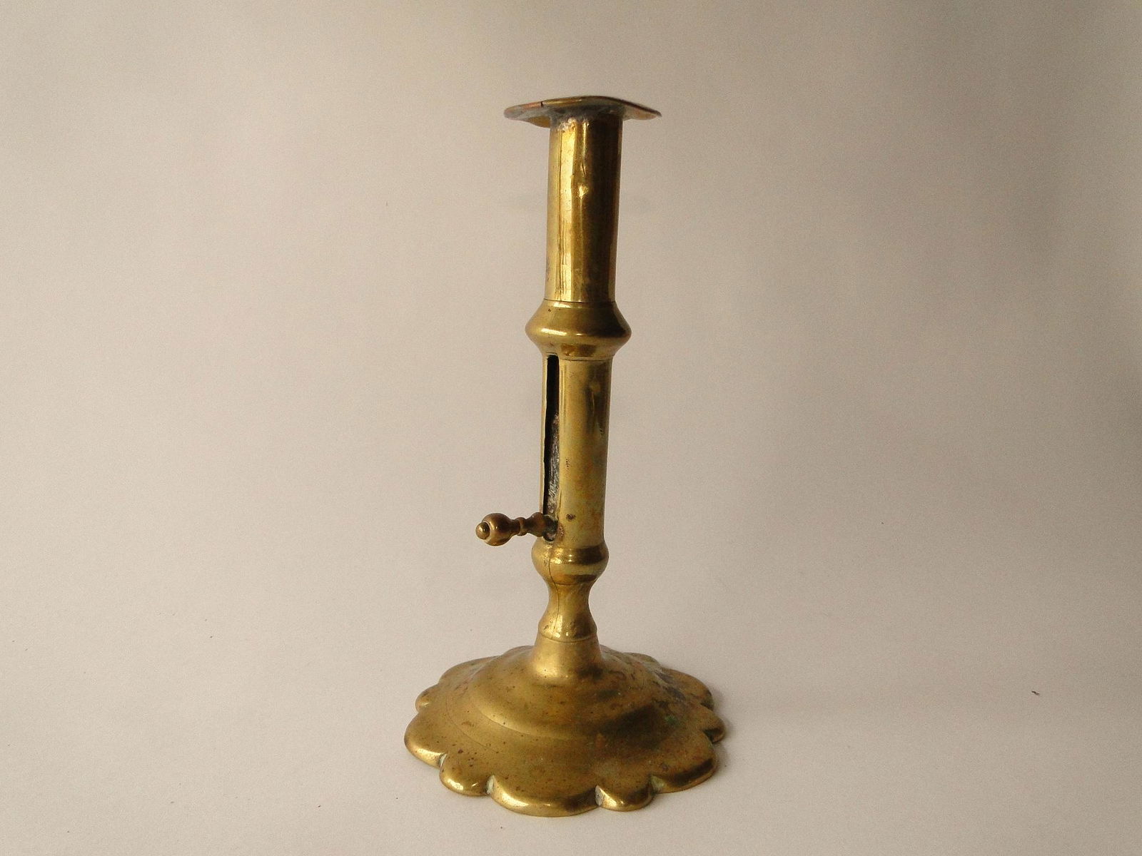 18TH C QUEEN ANNE CANDLESTICK (1 of 3)