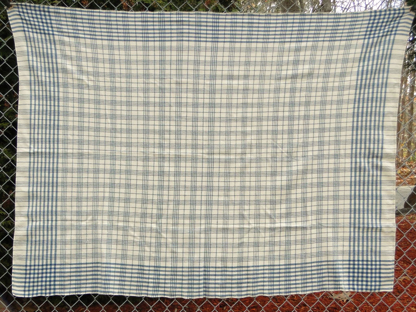 TWO EARLY TEXTILES, HOMESPUN COVERLET, BLANKET (1 of 2)