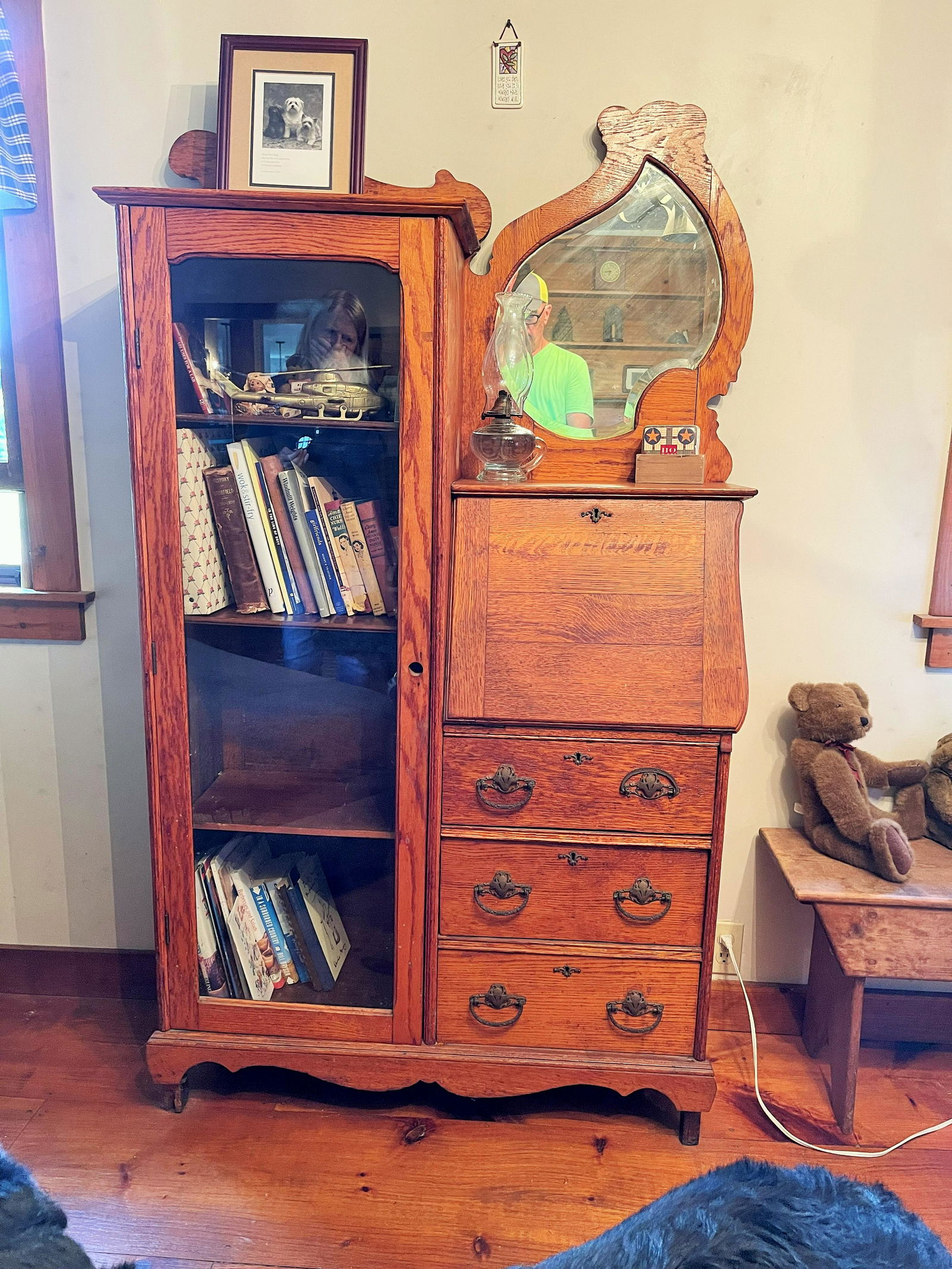 19TH C OAK SIDE BY SIDE DESK (1 of 3)