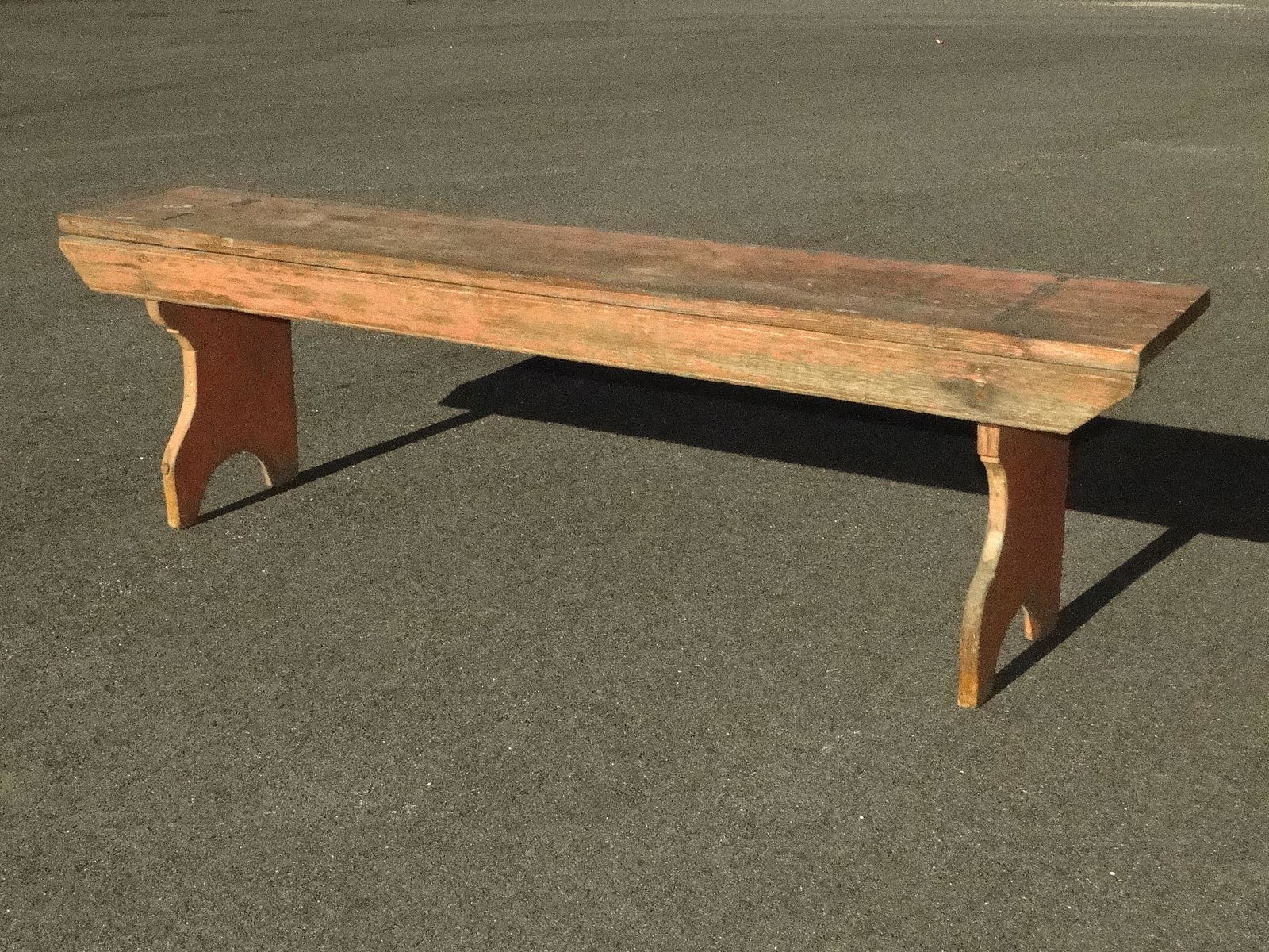 LONG SALMON PAINTED BENCH (1 of 3)