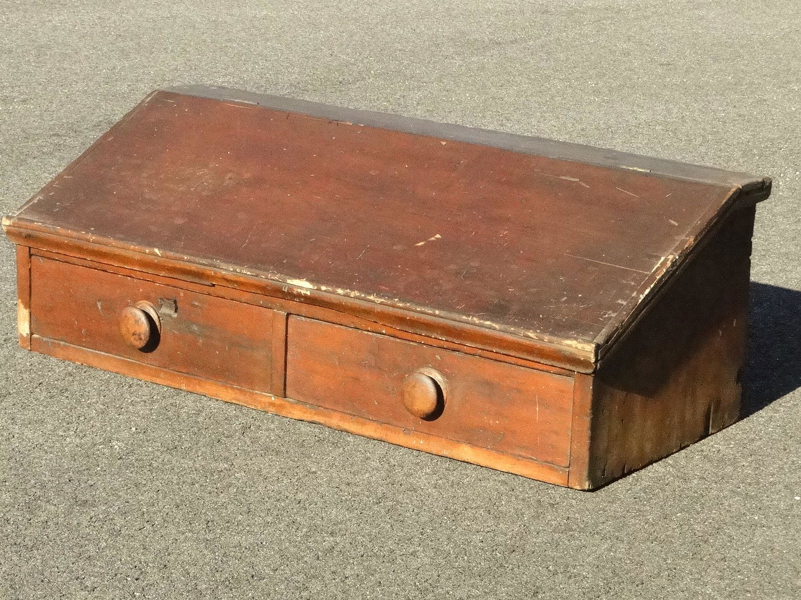 PAINTED SLANT TOP DESK BOX W/ DRAWERS (1 of 3)