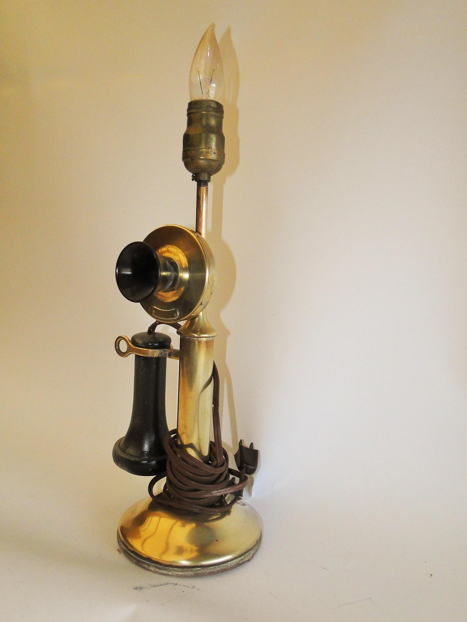 ANTIQUE CANDLESTICK TELEPHONE LAMP Mar 05, 2022 D.L. Straight