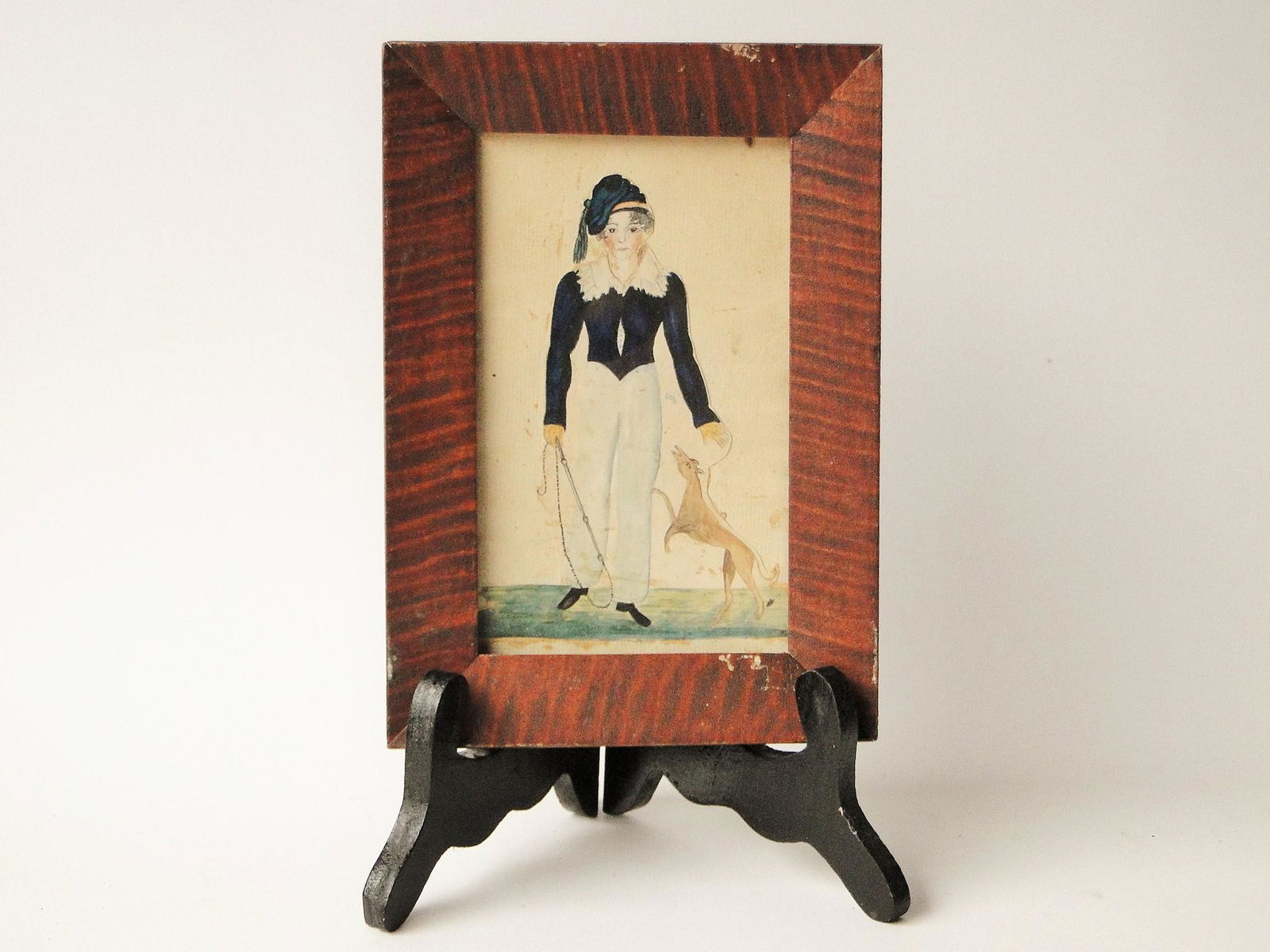 C. 1830 W/C PAINTING MAN WITH DOG (1 of 2)