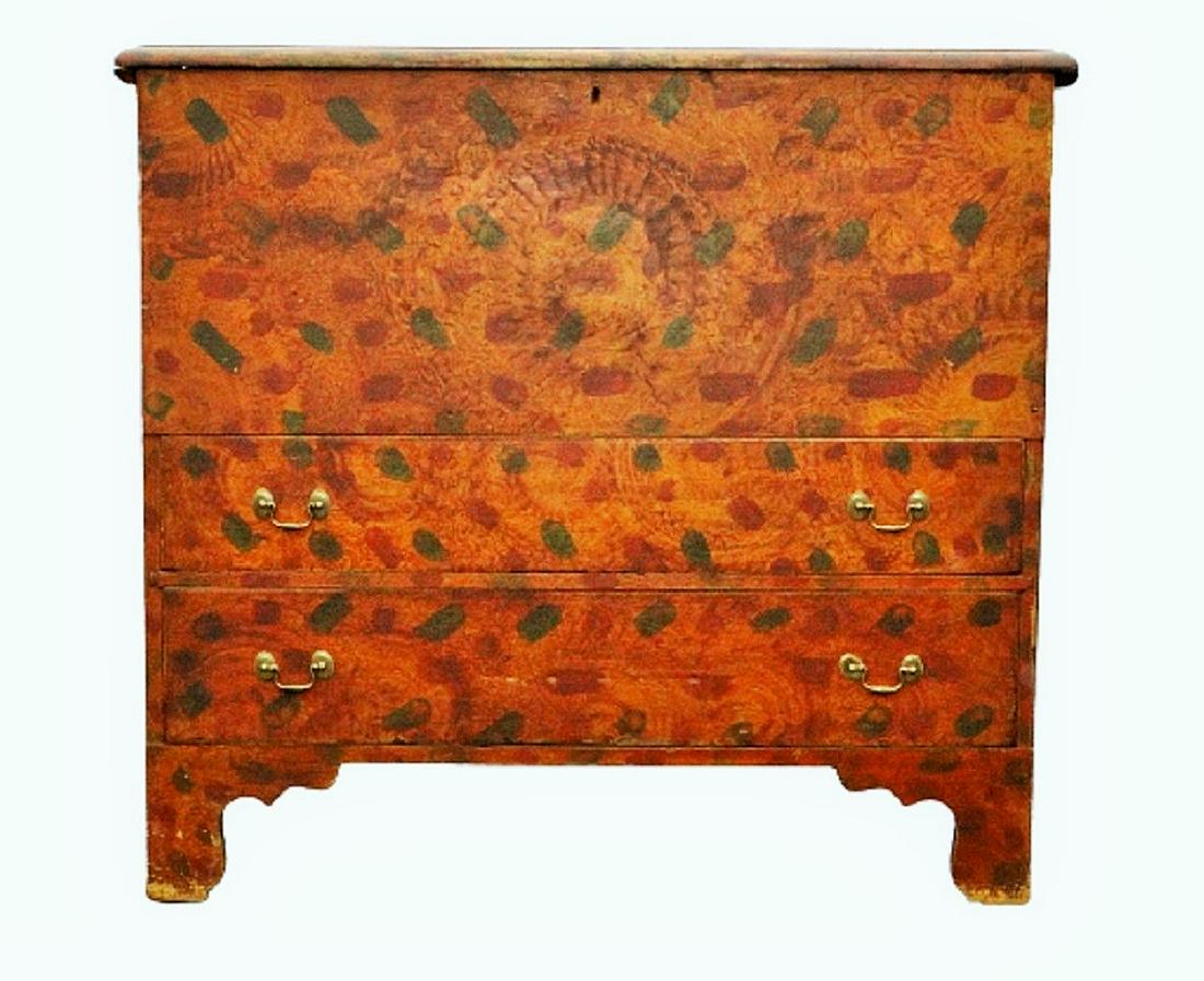 VERY RARE FOUR COLOR GRAIN PAINT DECORATED BLANKET (1 of 16)