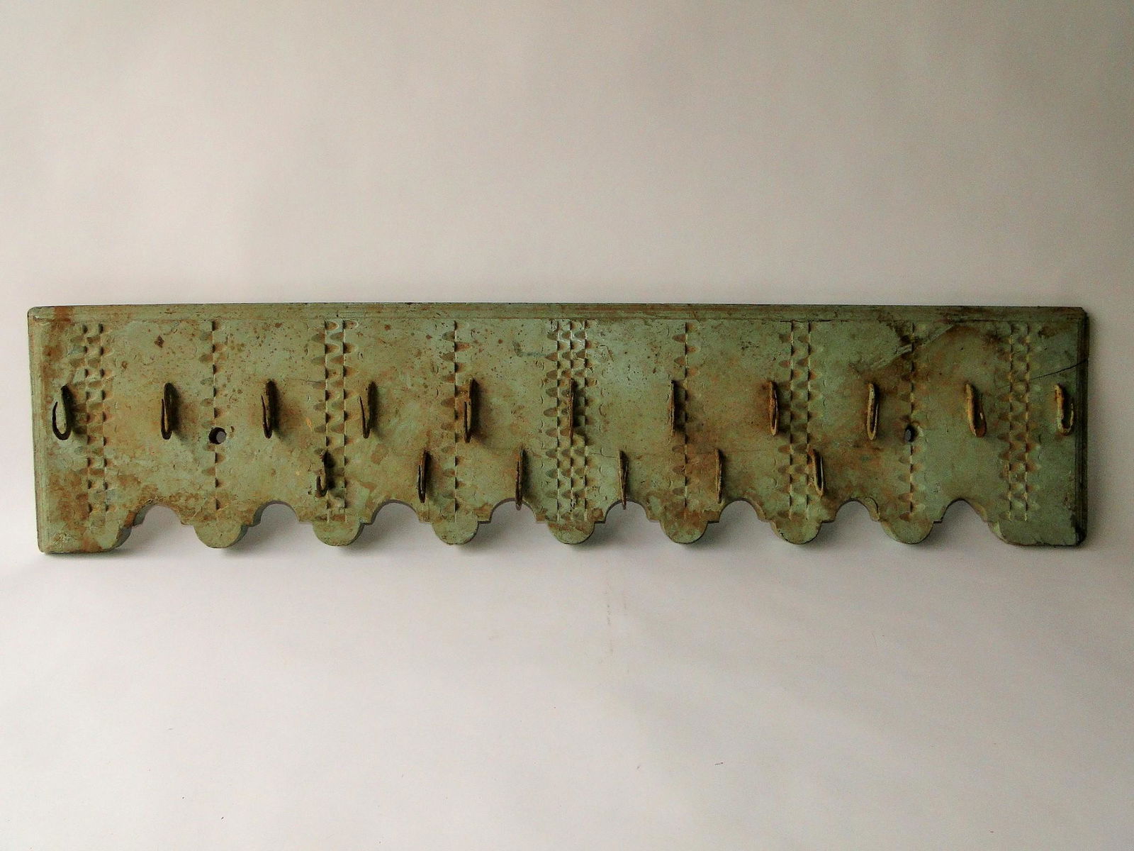 LARGE 19TH C PAINTED HANGING SHELF (1 of 4)