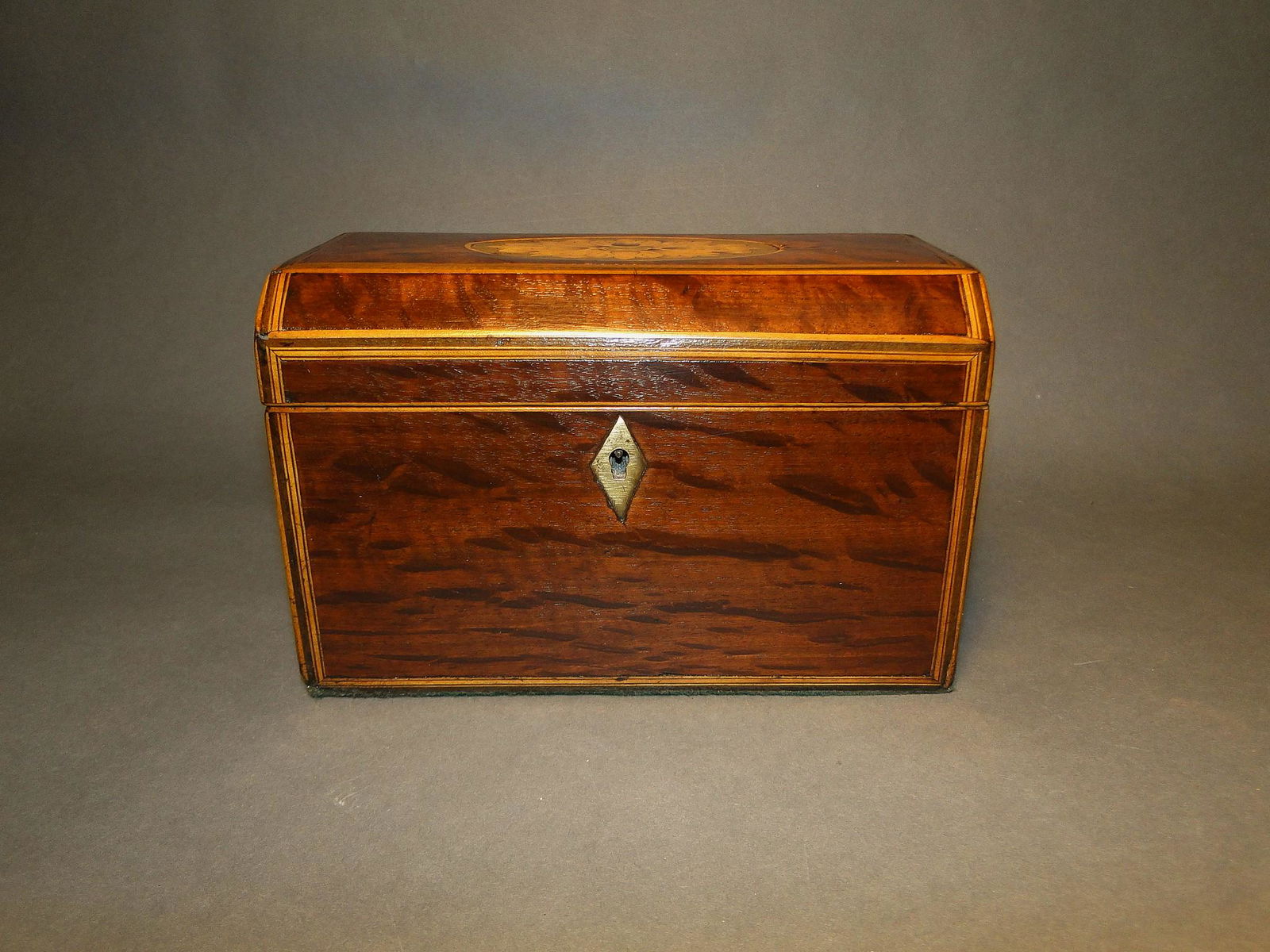 FEDERAL PERIOD FLORAL INLAID TEA CADDY (1 of 4)