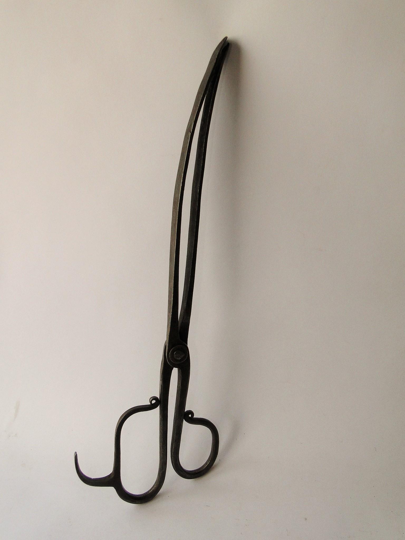 CIRCA 1750 FORGED IRON PIPE TONGS (1 of 3)