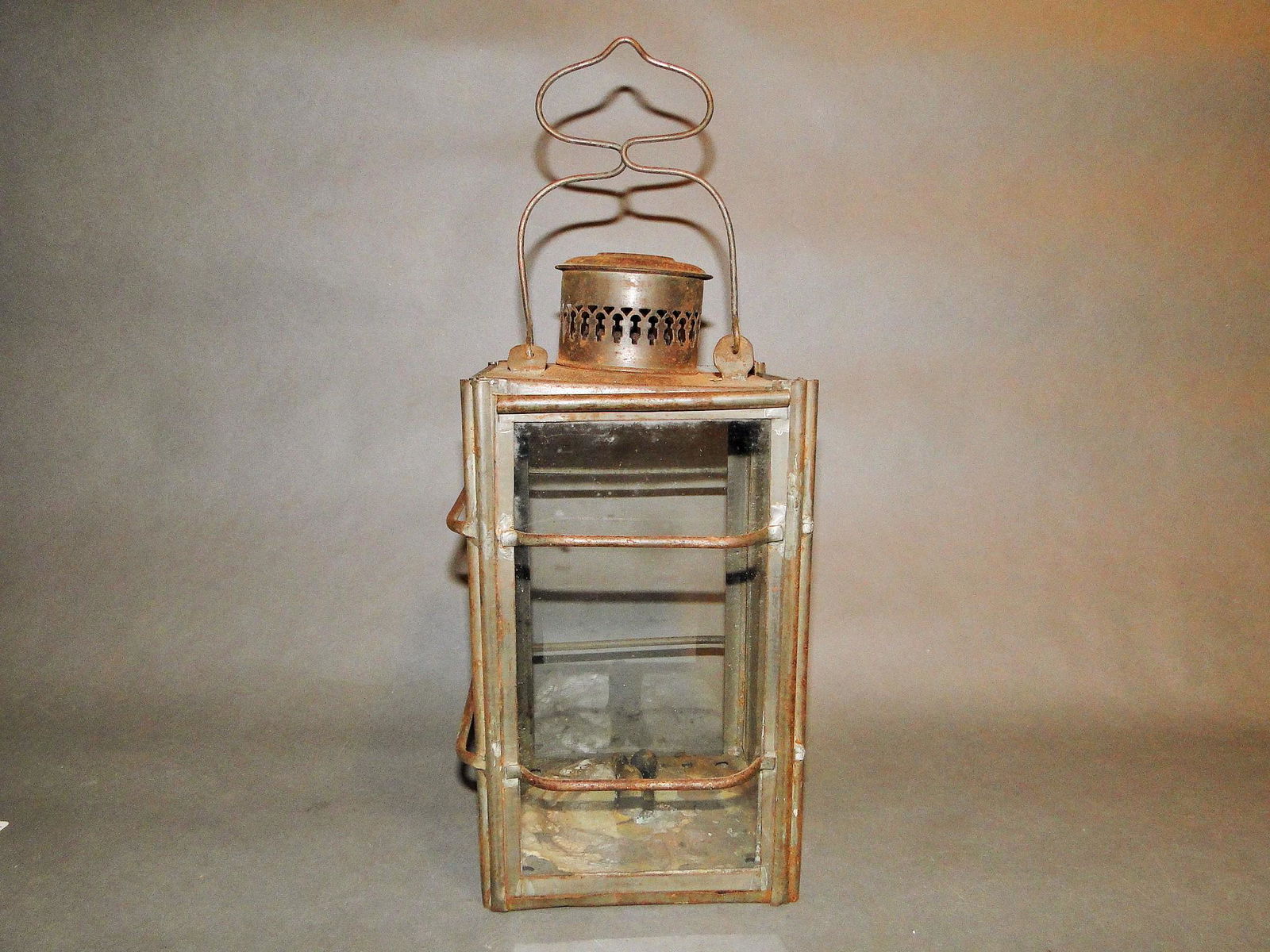 TIN AND GLASS CANDLE LANTERN (1 of 3)