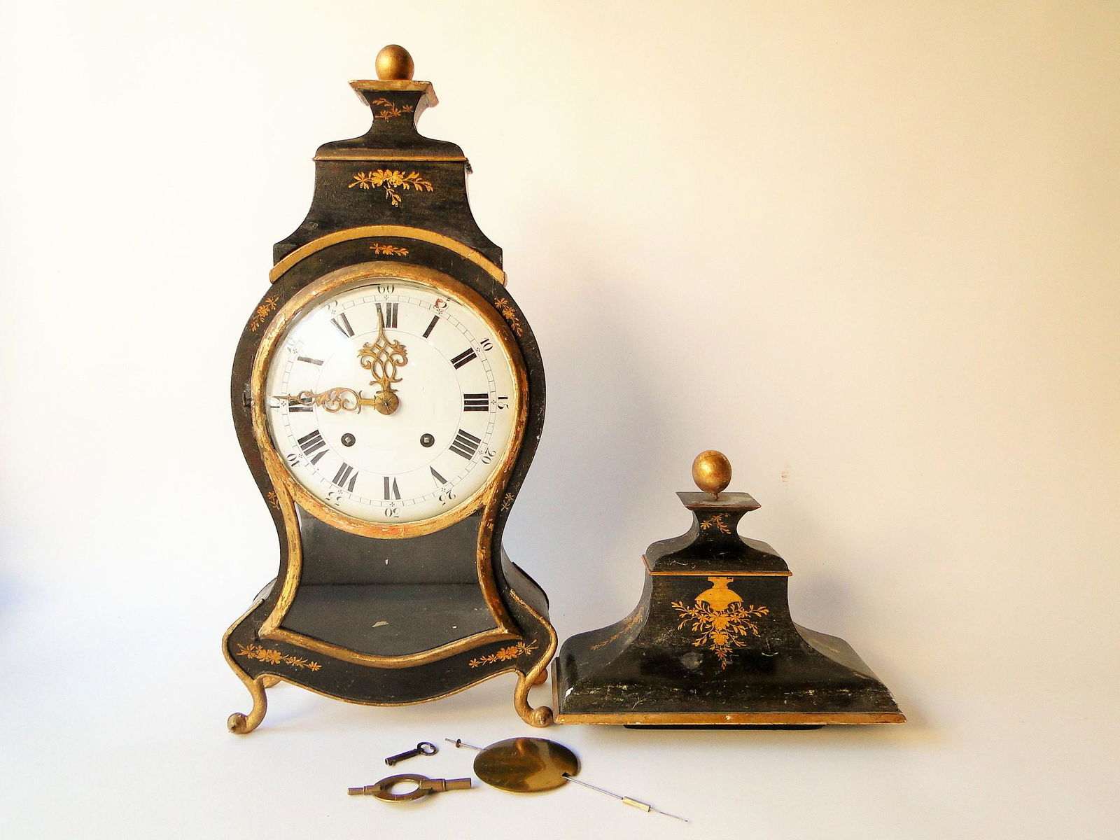 CIRCA 1790 FRENCH EMPIRE CLOCK, MATCHING SHELF (1 of 1)